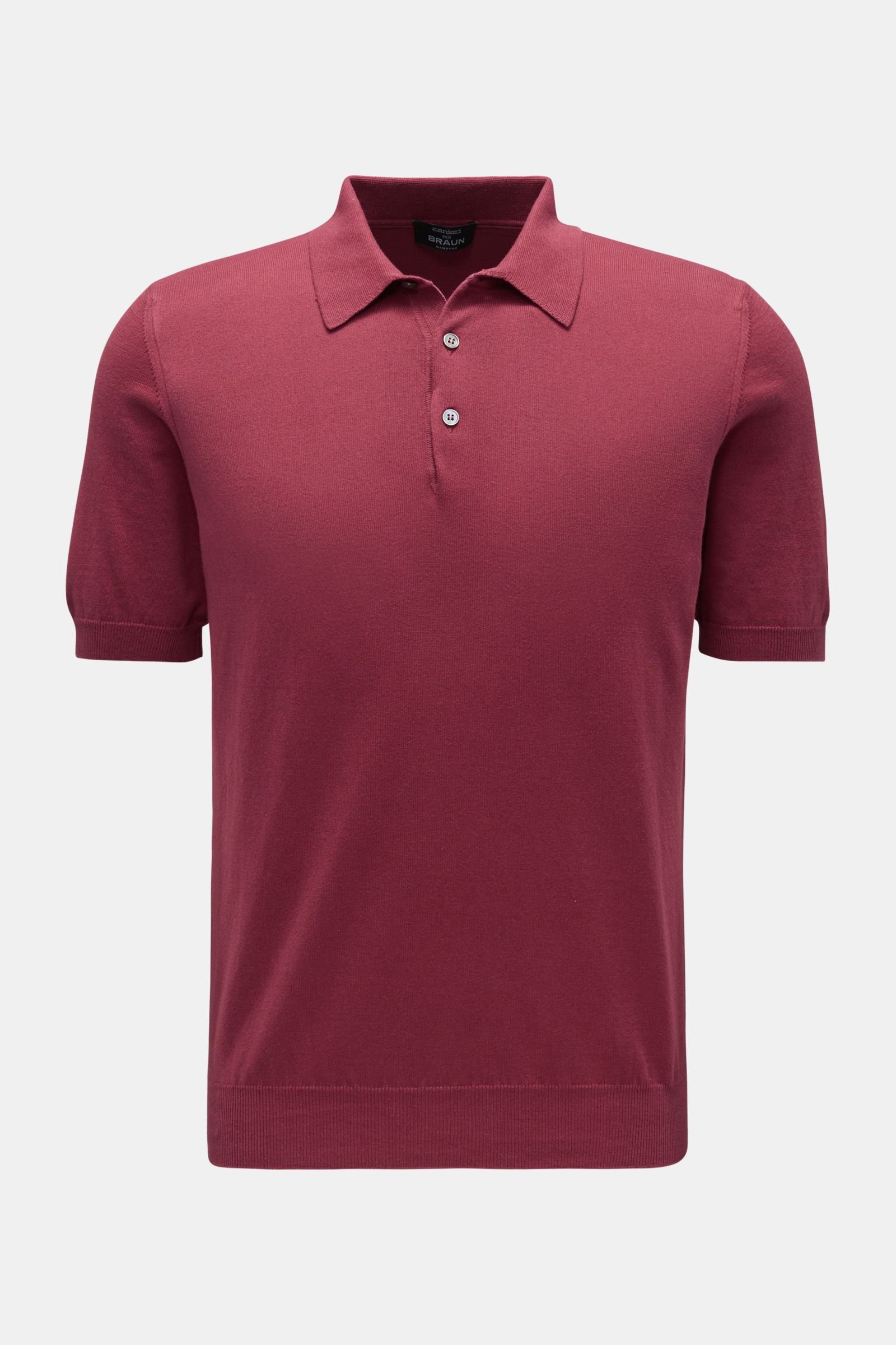 Short sleeve knit polo rust red