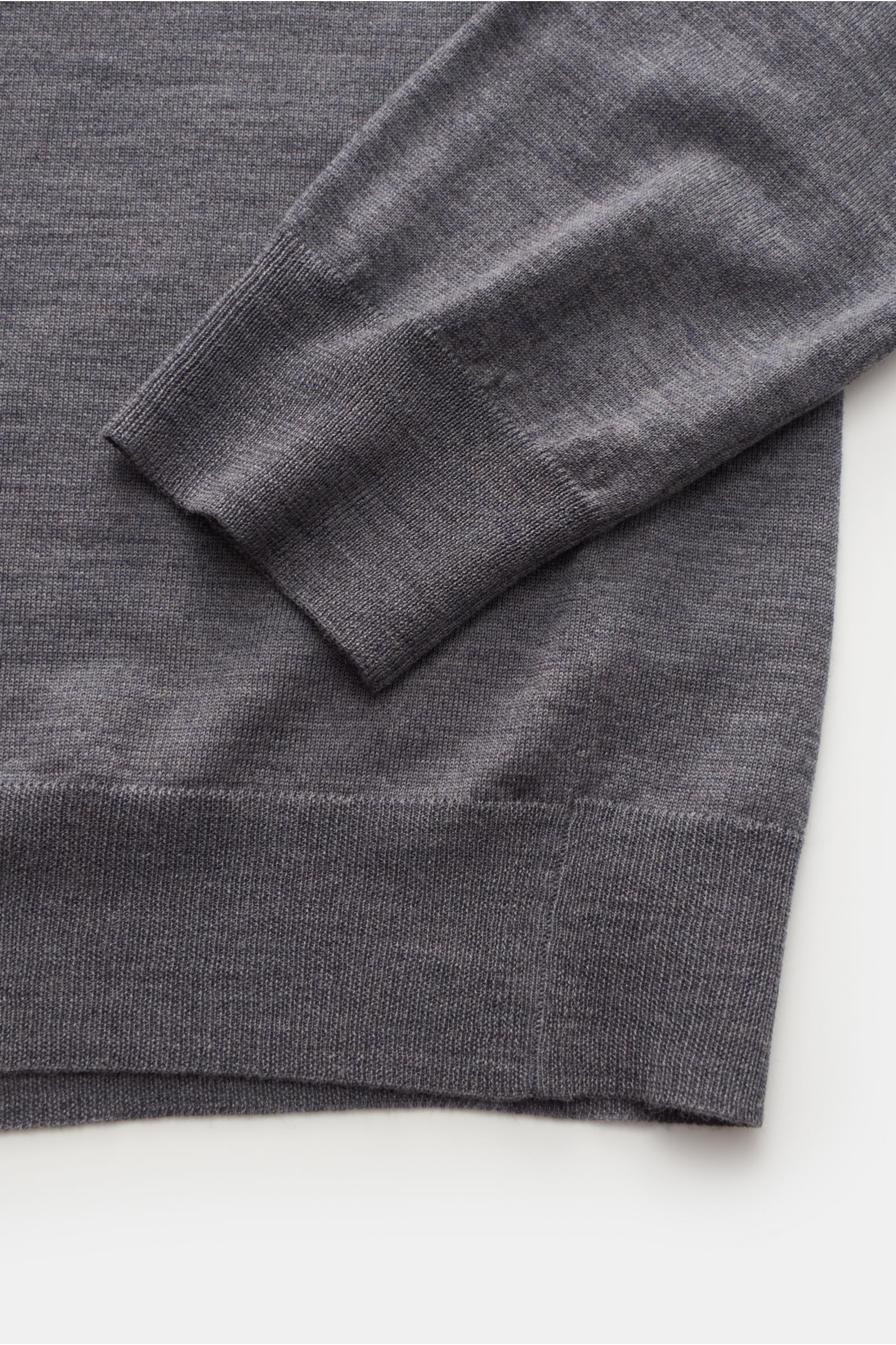 BRAUN Hamburg Essentials Merino Strickpolo dunkelgrau