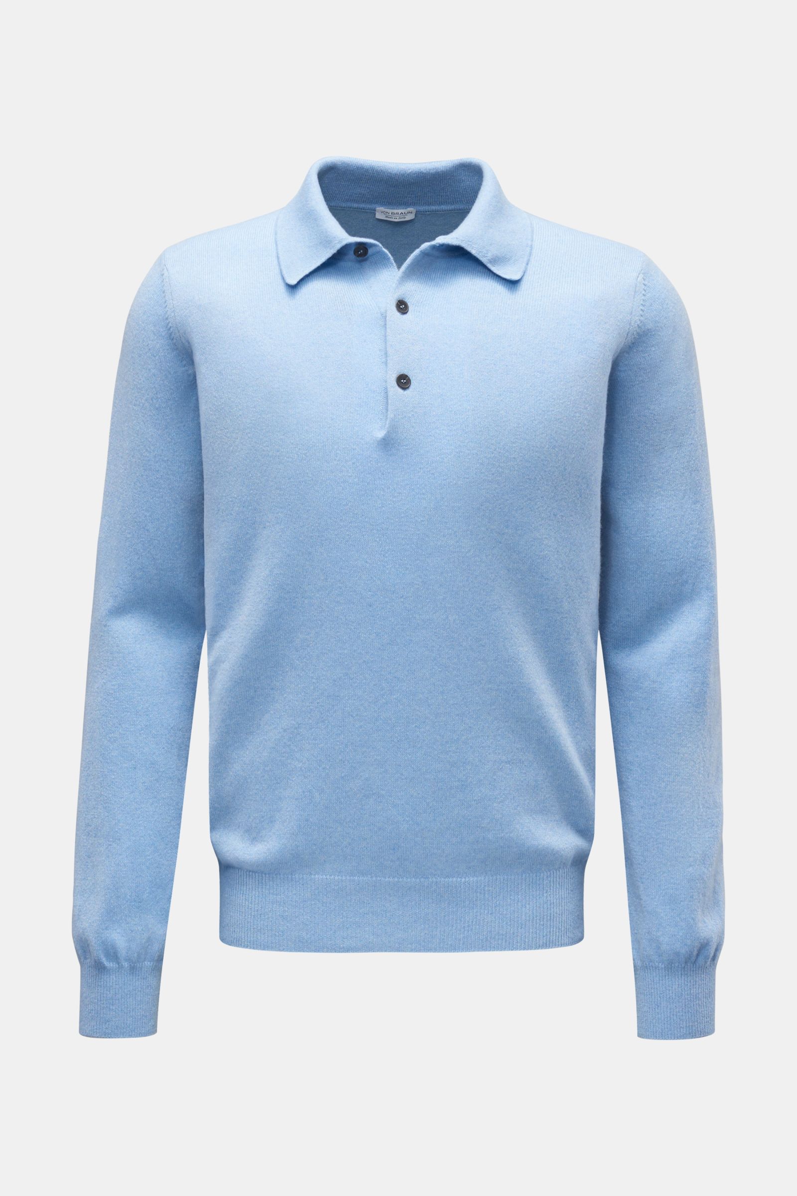 von Braun Cashmere Strickpolo hellblau