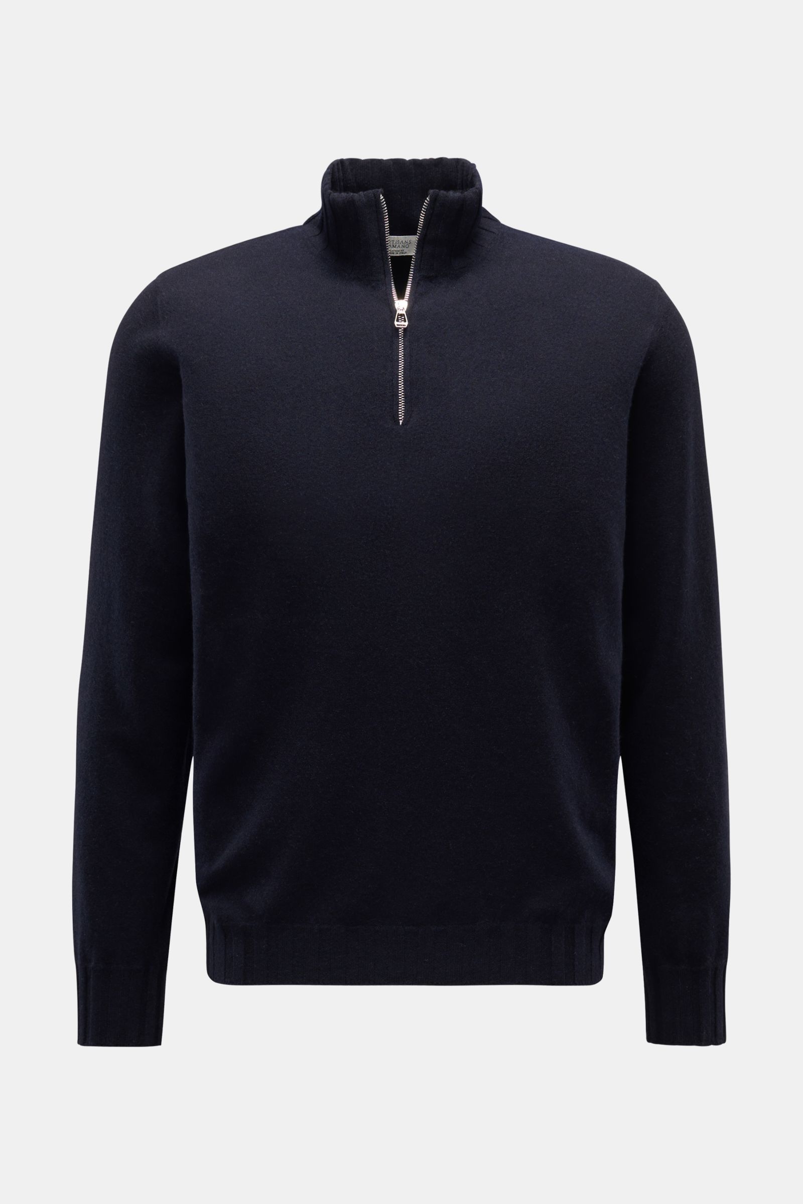 Lamano Artisans Cashmere half-zip jumper navy