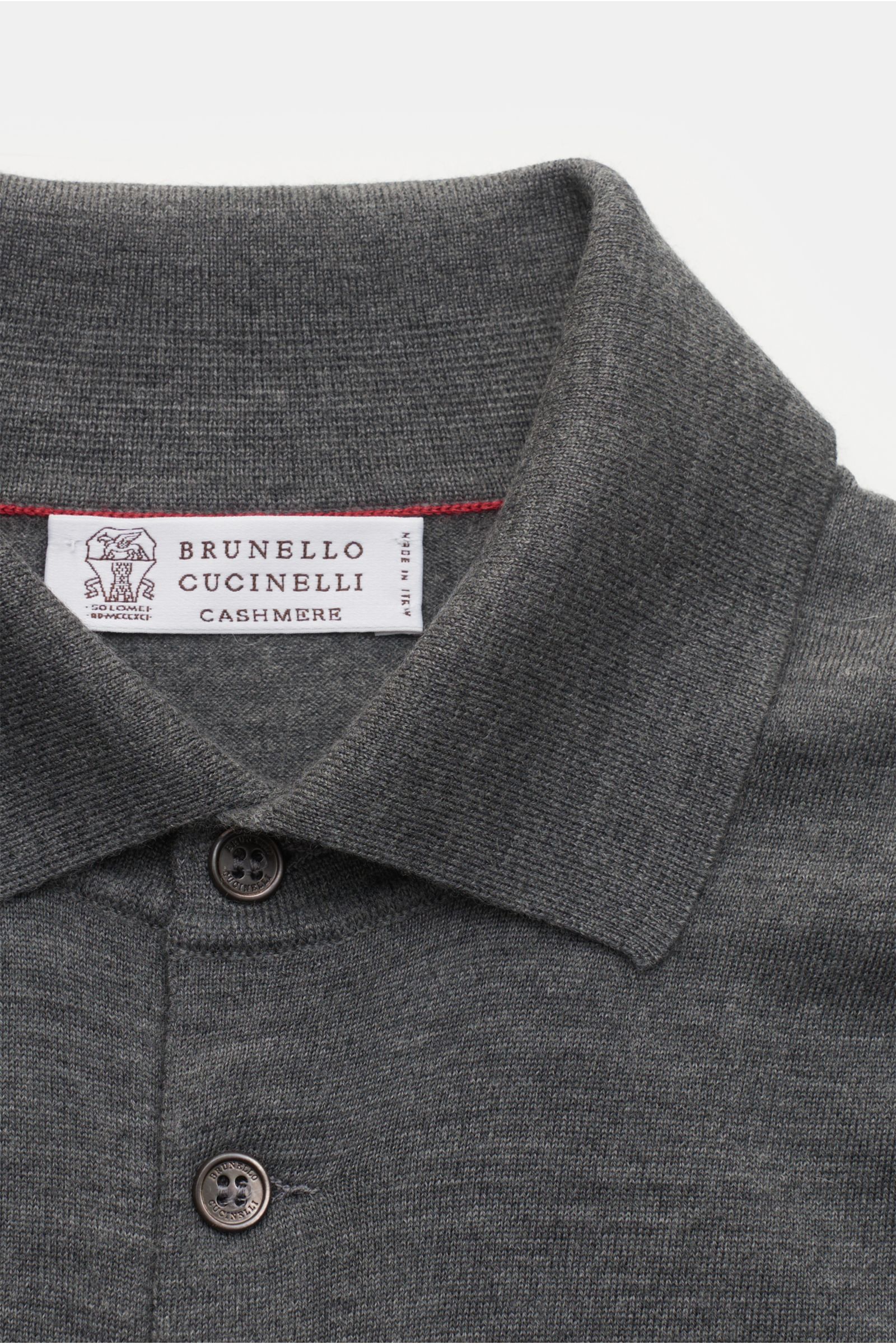 Brunello Cucinelli Strickpolo dunkelgrau