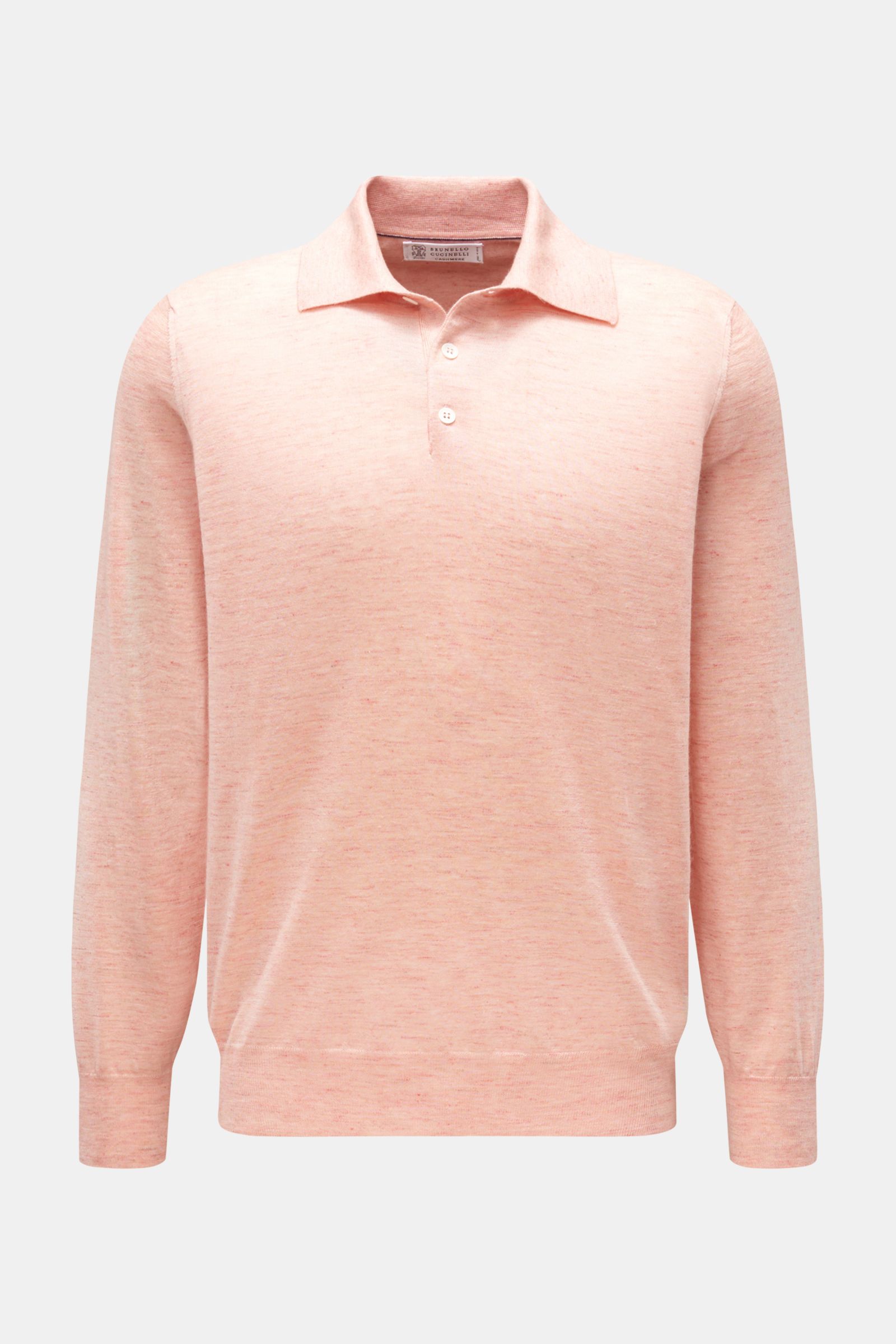 Brunello Cucinelli Knit polo rose melange