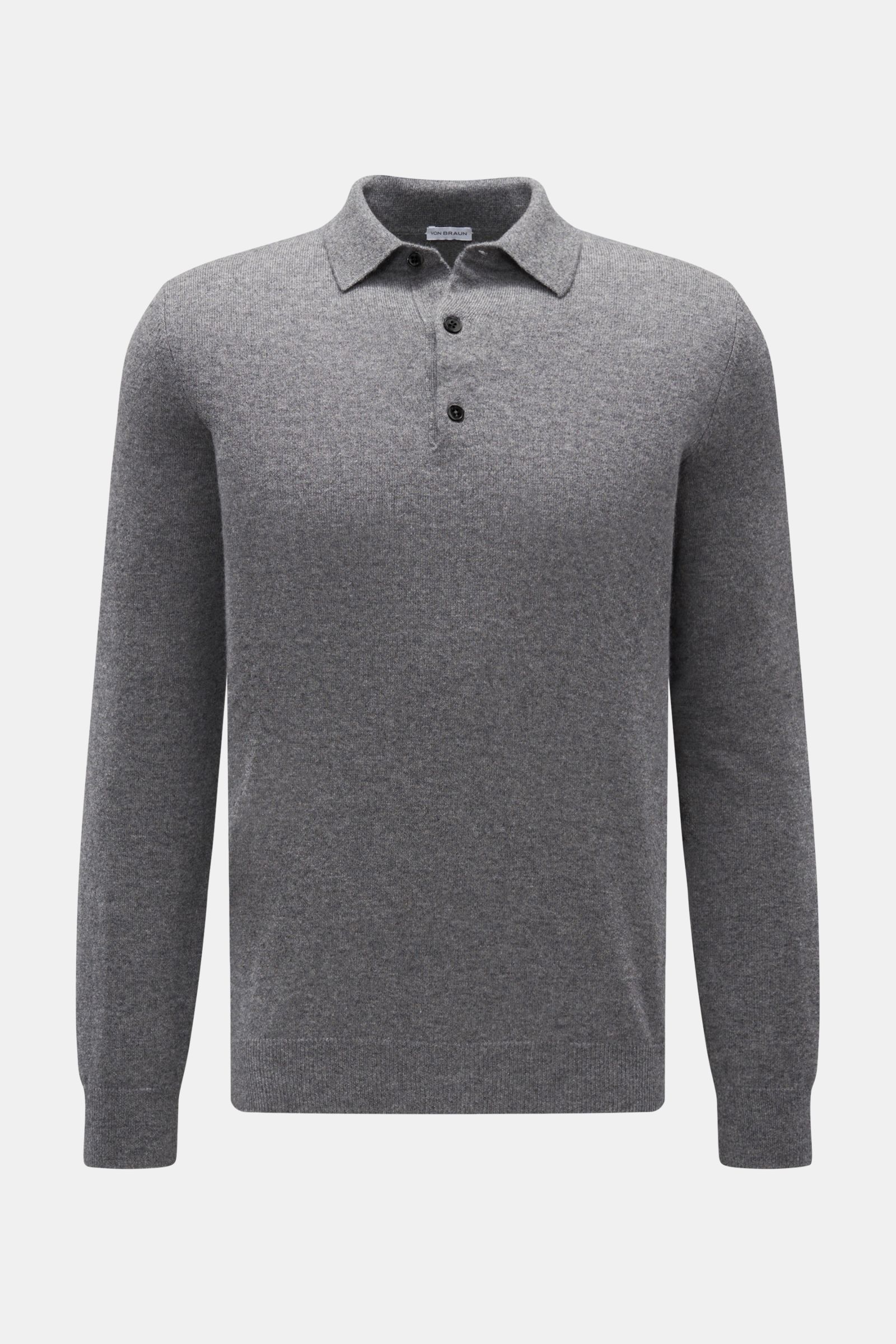 von Braun Cashmere Strickpolo grau meliert