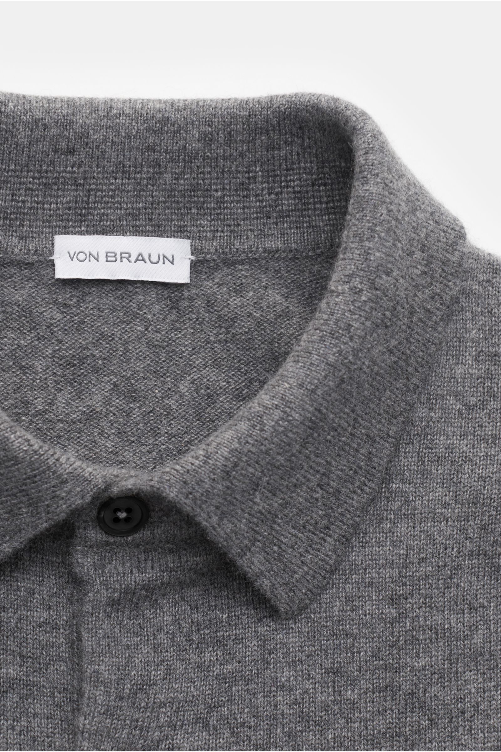 von Braun Cashmere Strickpolo grau meliert