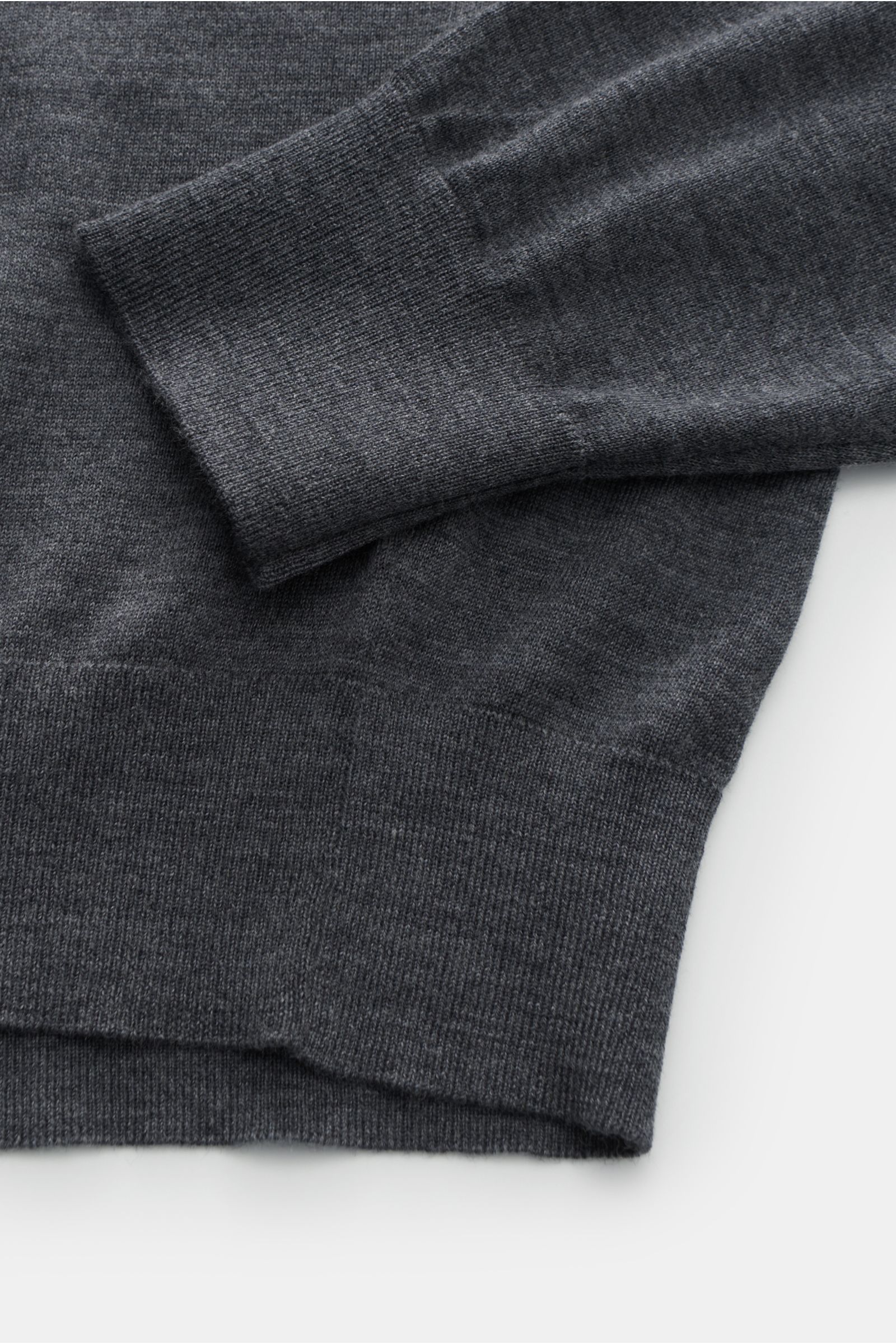 von Braun Merino Feinstrickpolo dunkelgrau meliert