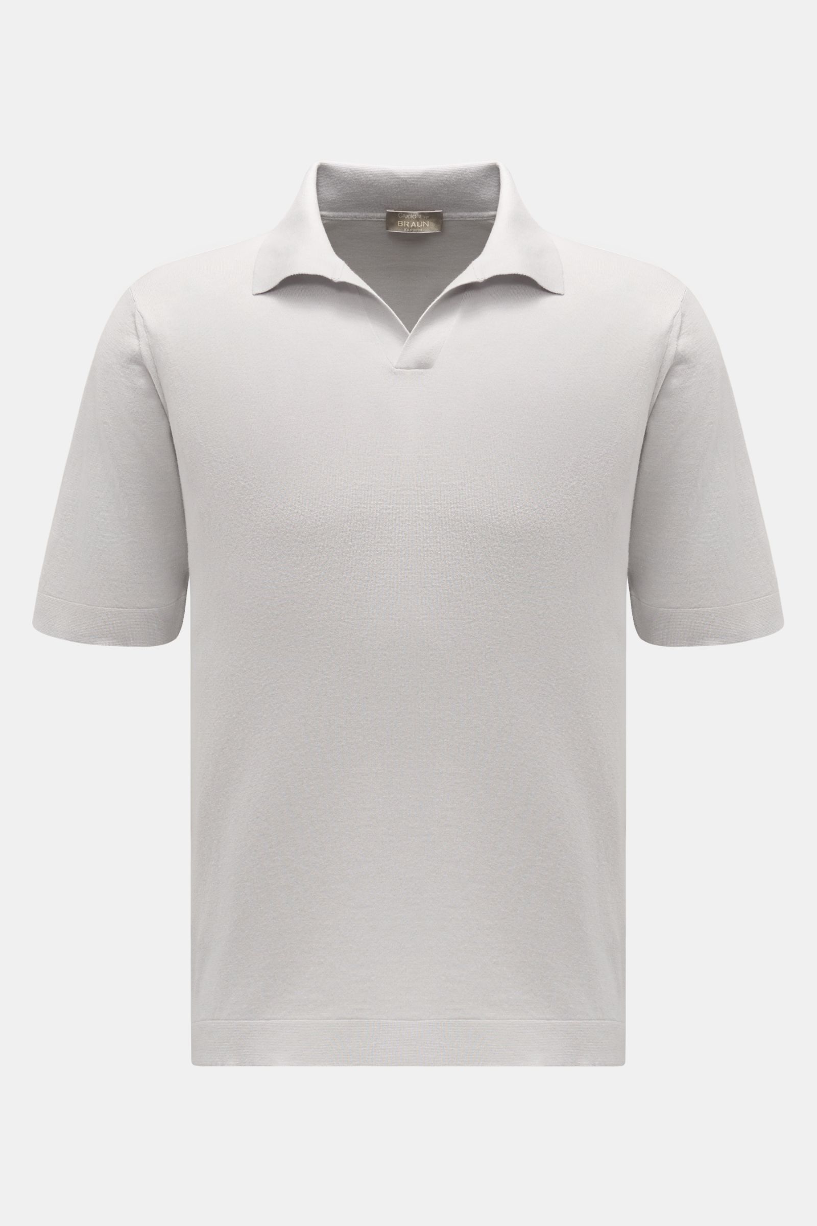 Cruciani Kurzarm-Strickpolo hellgrau