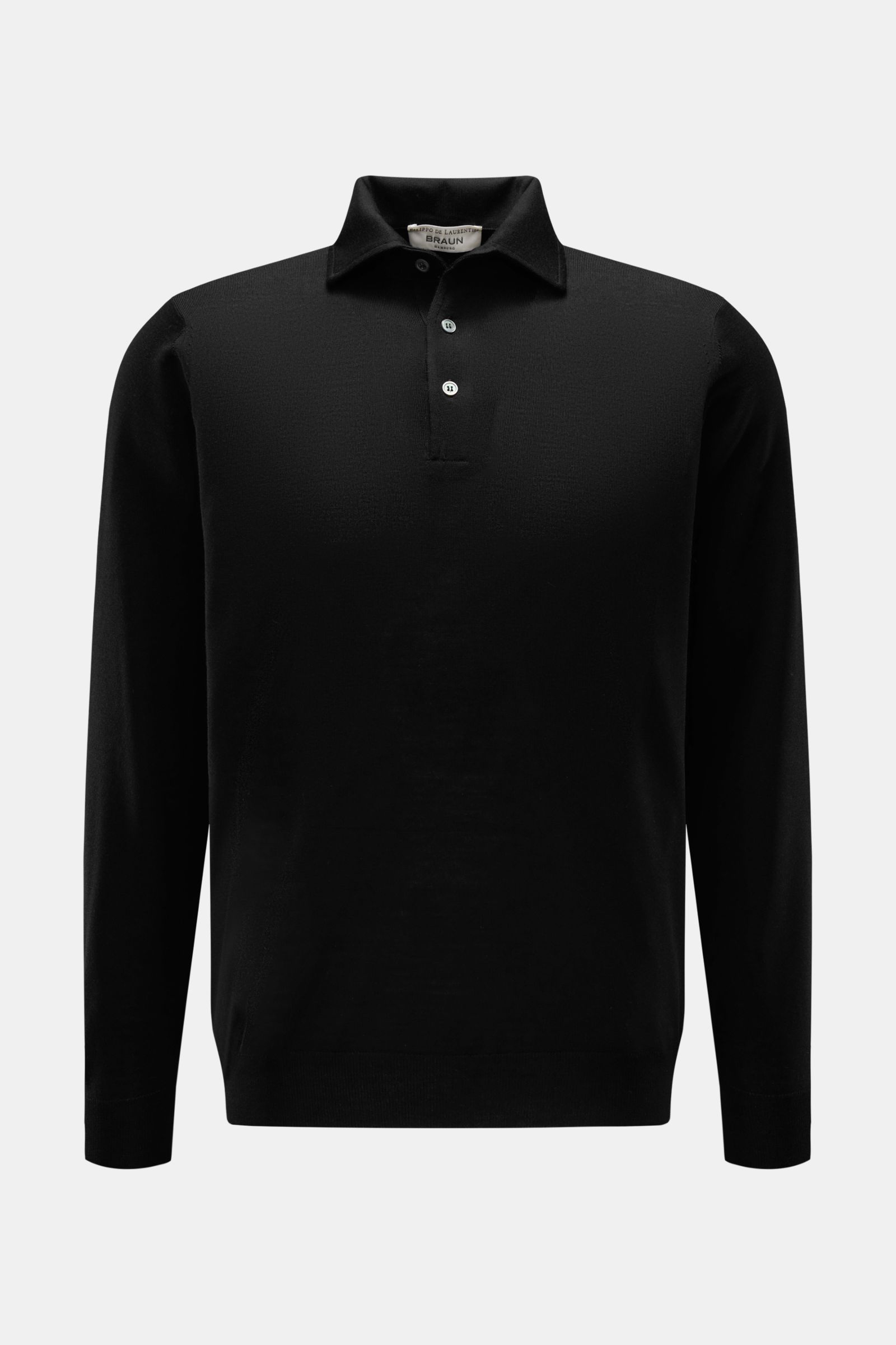 Filippo de Laurentiis Fine knit polo shirt black