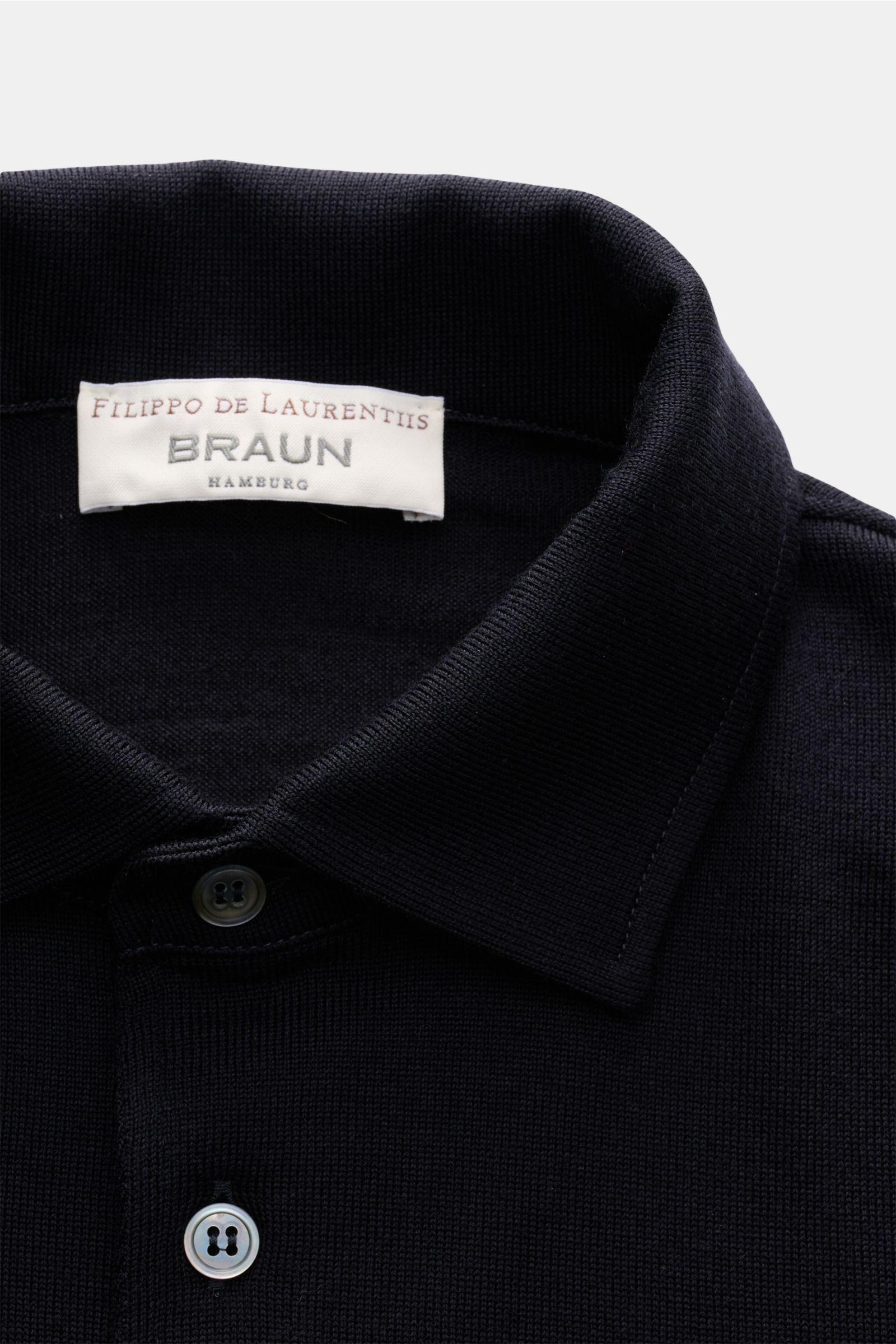 Filippo de Laurentiis Feinstrick-Polo dark navy