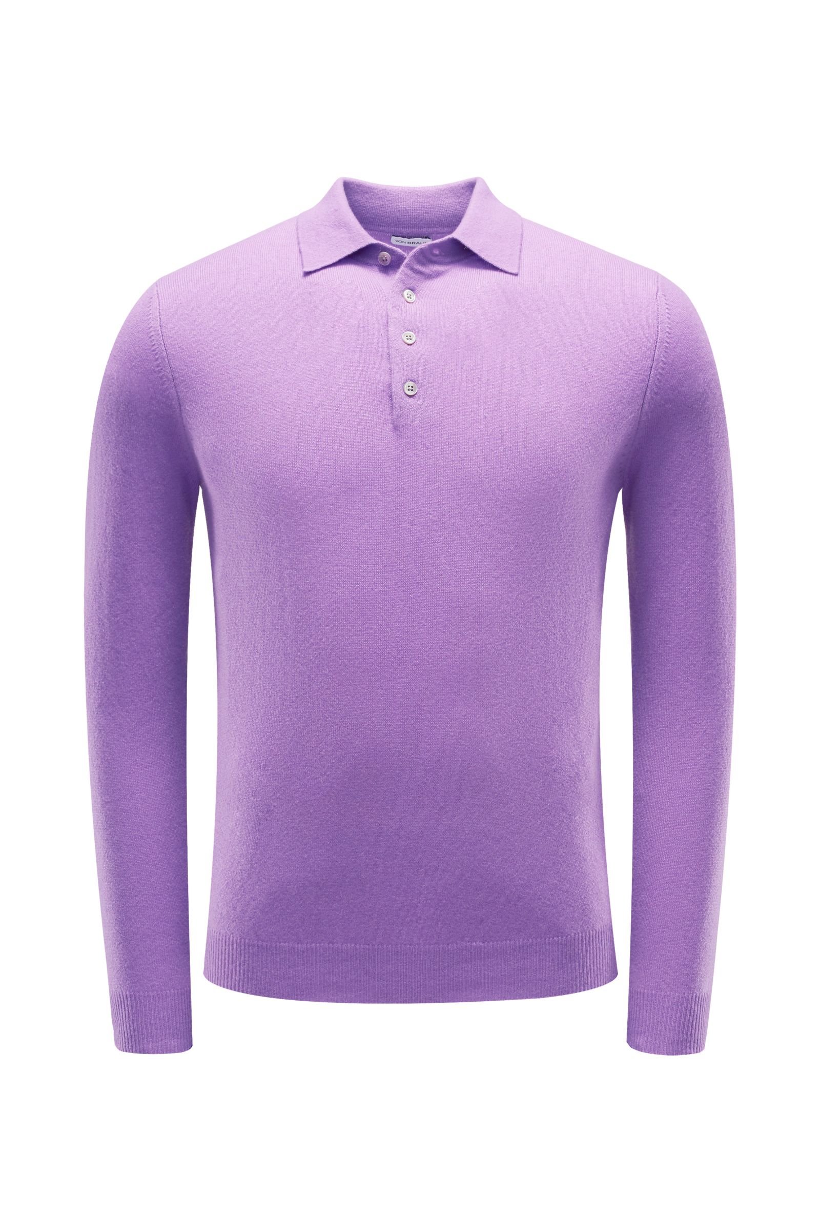 Cashmere knit polo purple