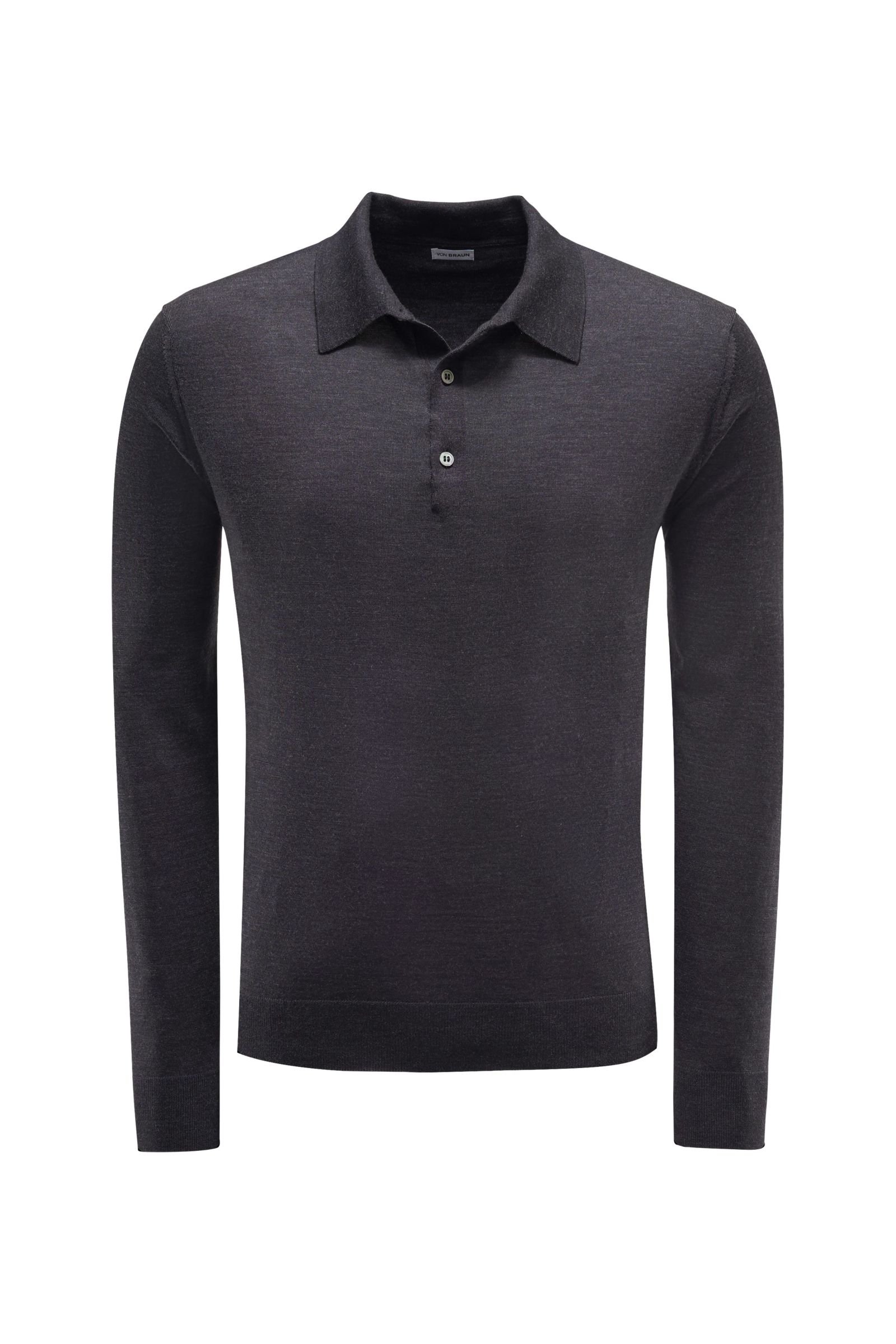 Merino knitted polo anthracite