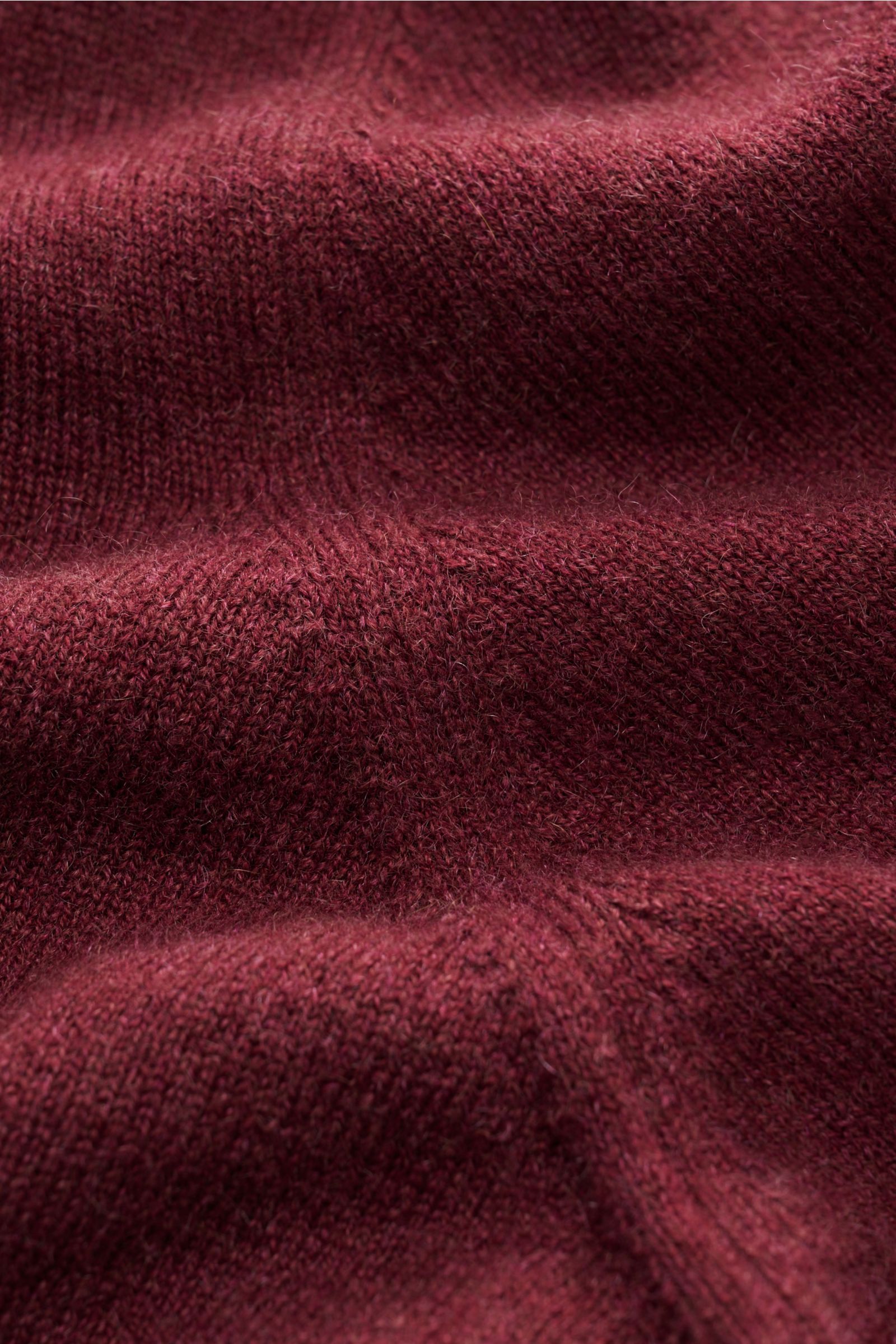 BRUNELLO CUCINELLI cashmere half-zip jumper burgundy | BRAUN Hamburg