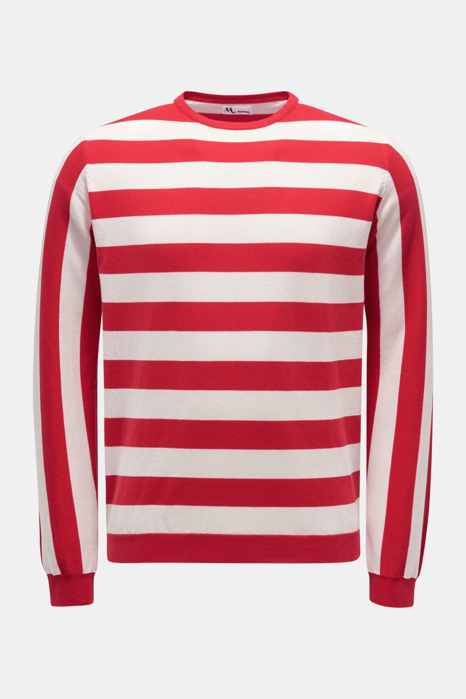 Crew neck jumper 'Aandronico' red/white striped