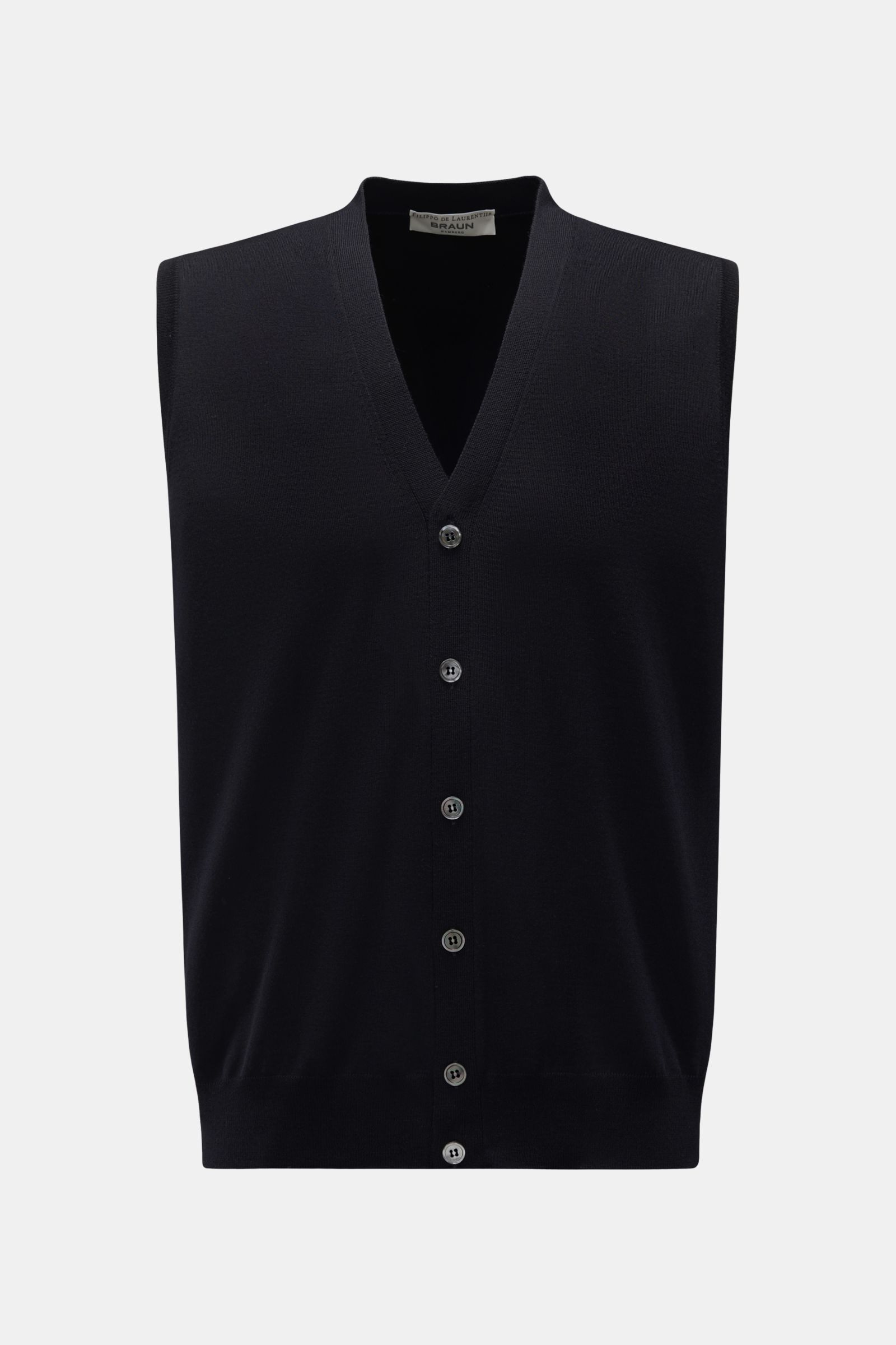 Filippo de Laurentiis Fine knit gilet dark navy