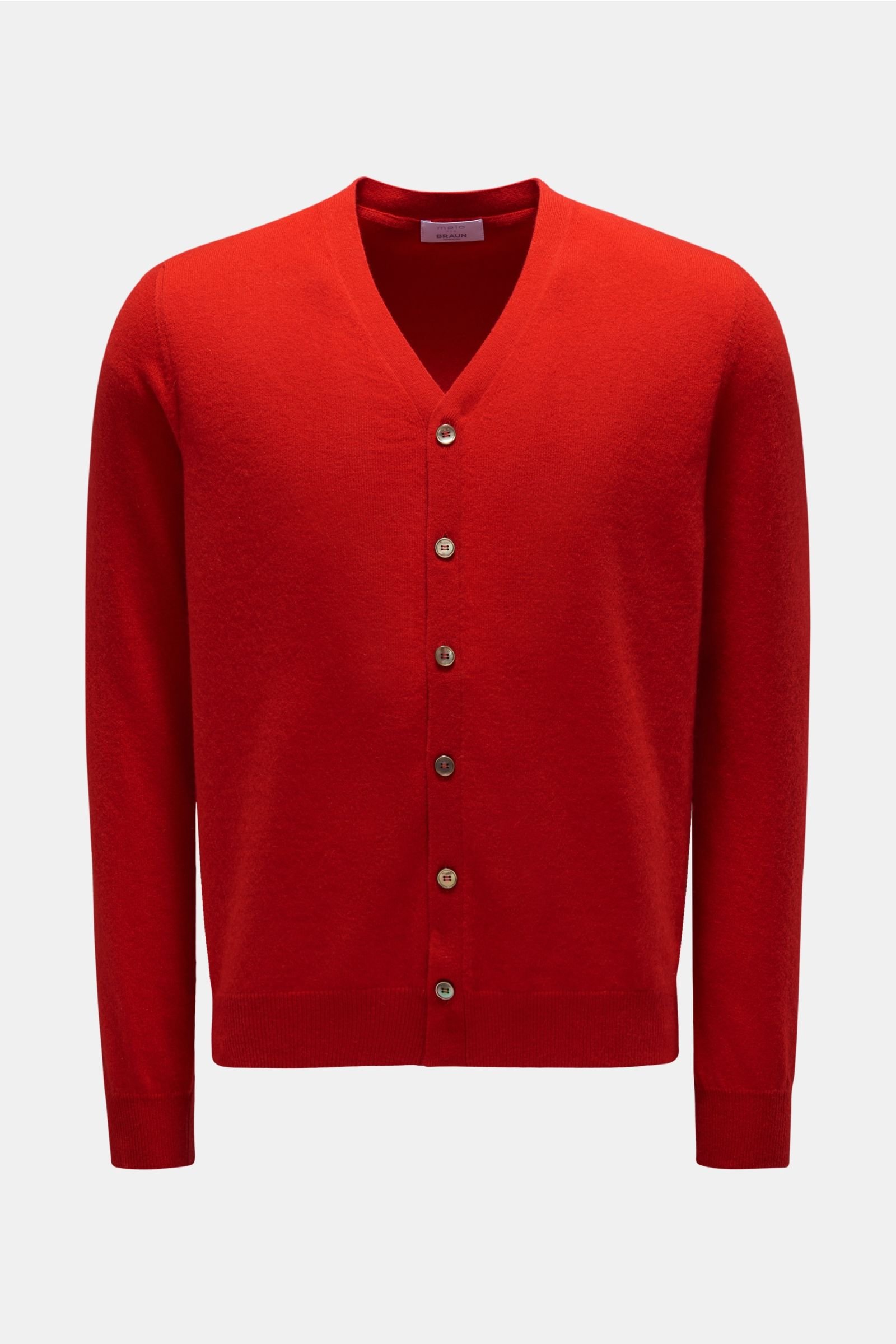 Cashmere cardigan red