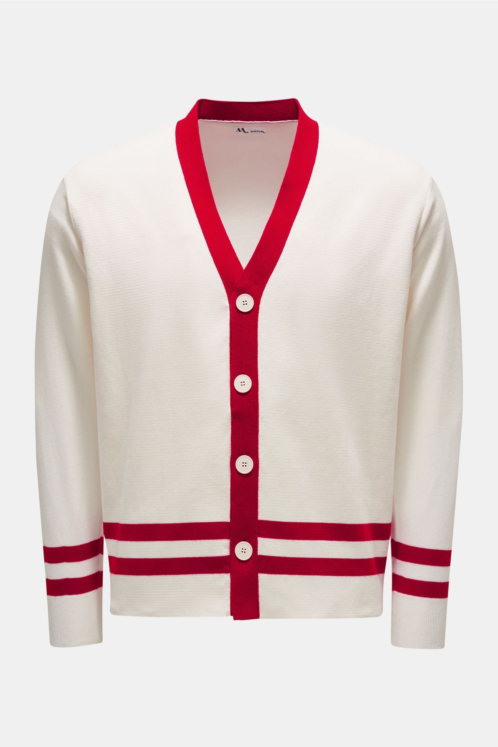 Cardigan 'Aanfitrione' red/off-white