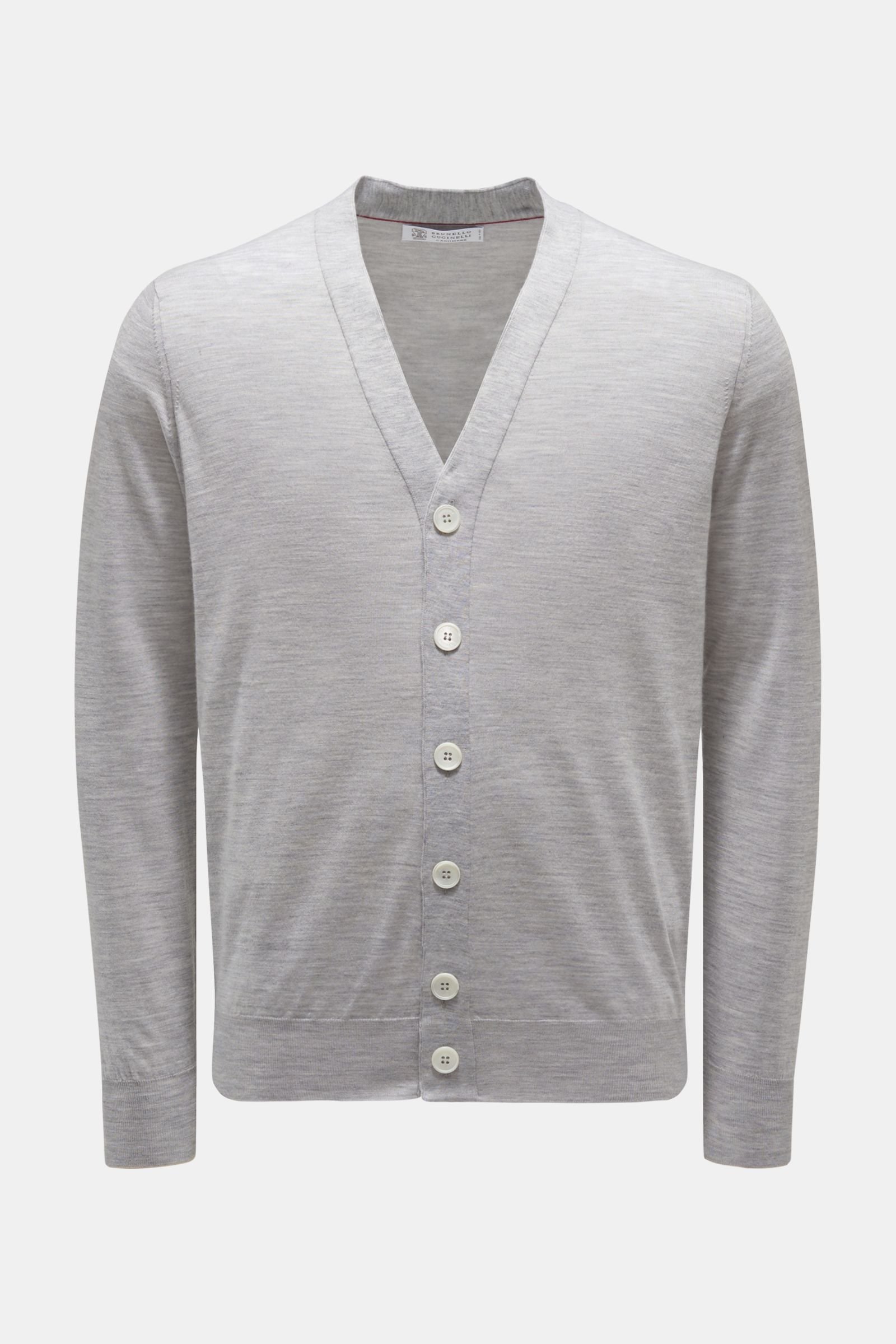 Fine knit cardigan light grey