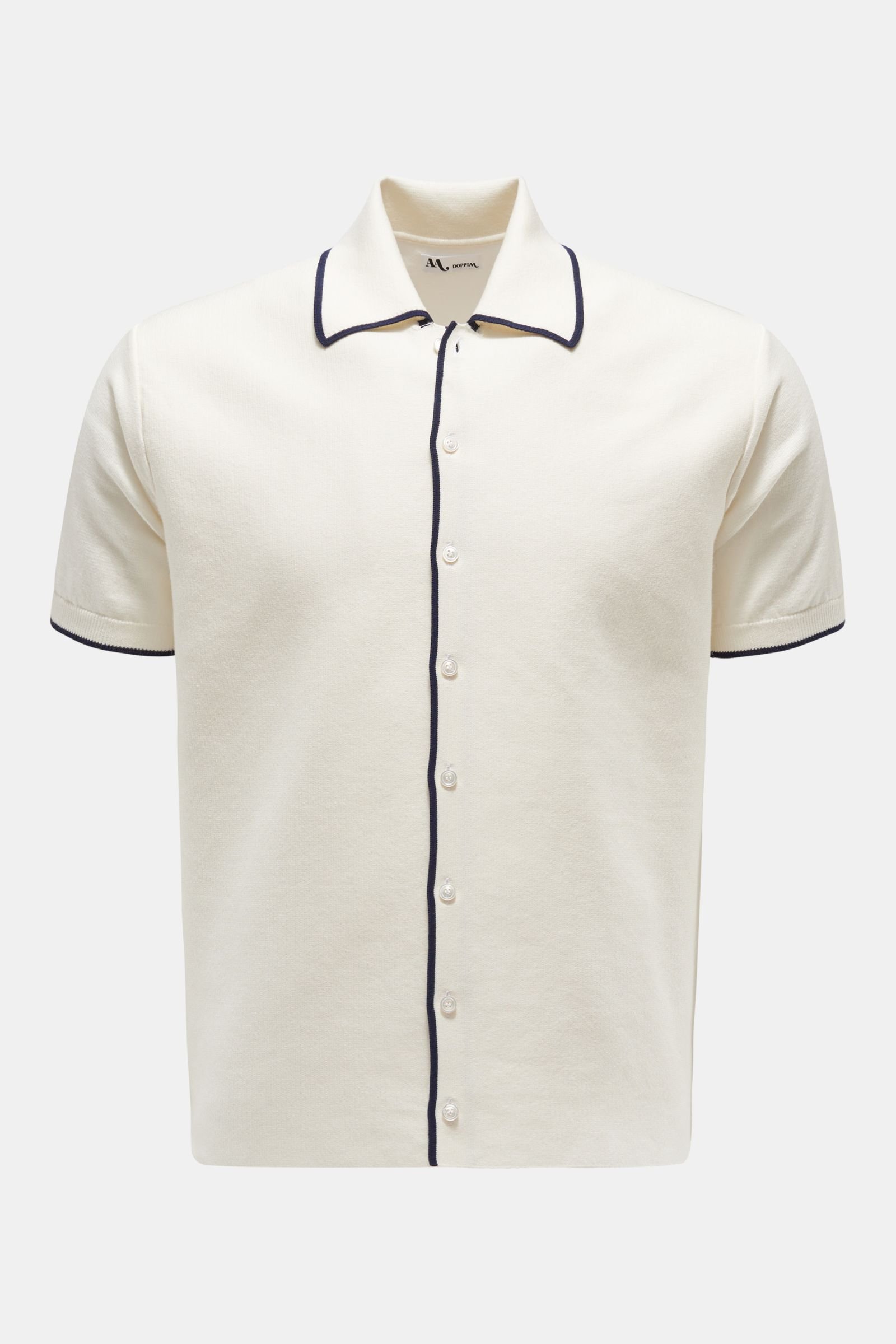 Short sleeve shirt 'Aars' Kent collar white/navy