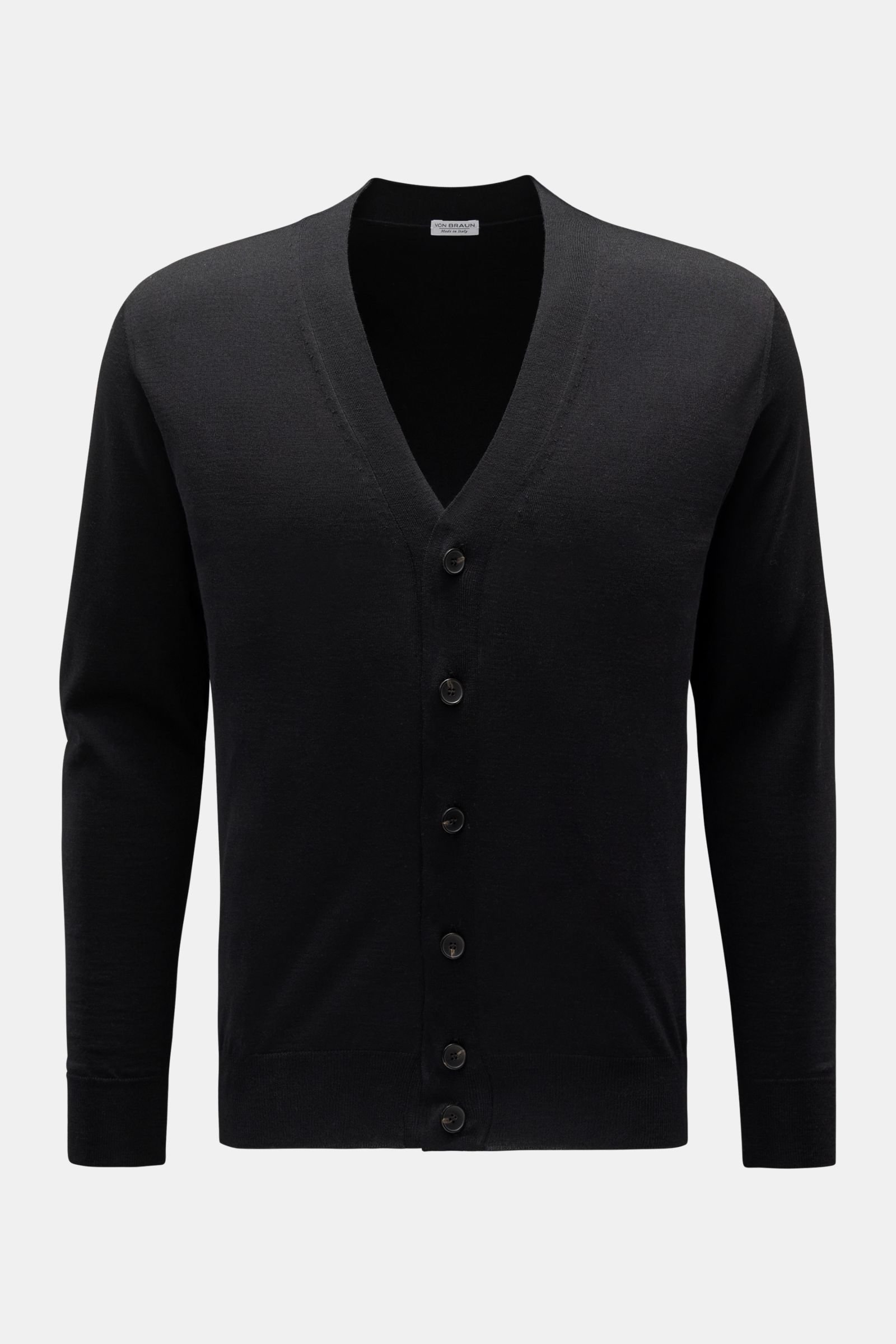 Merino fine knit cardigan black