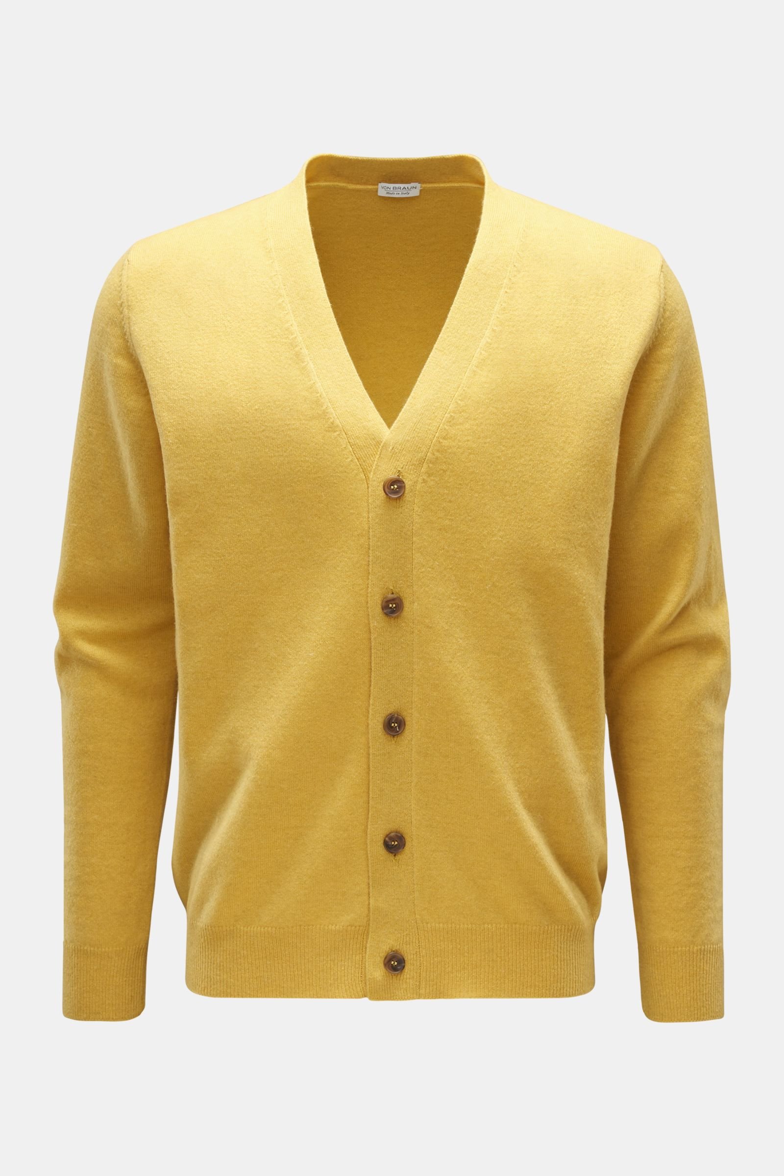 Cashmere cardigan yellow