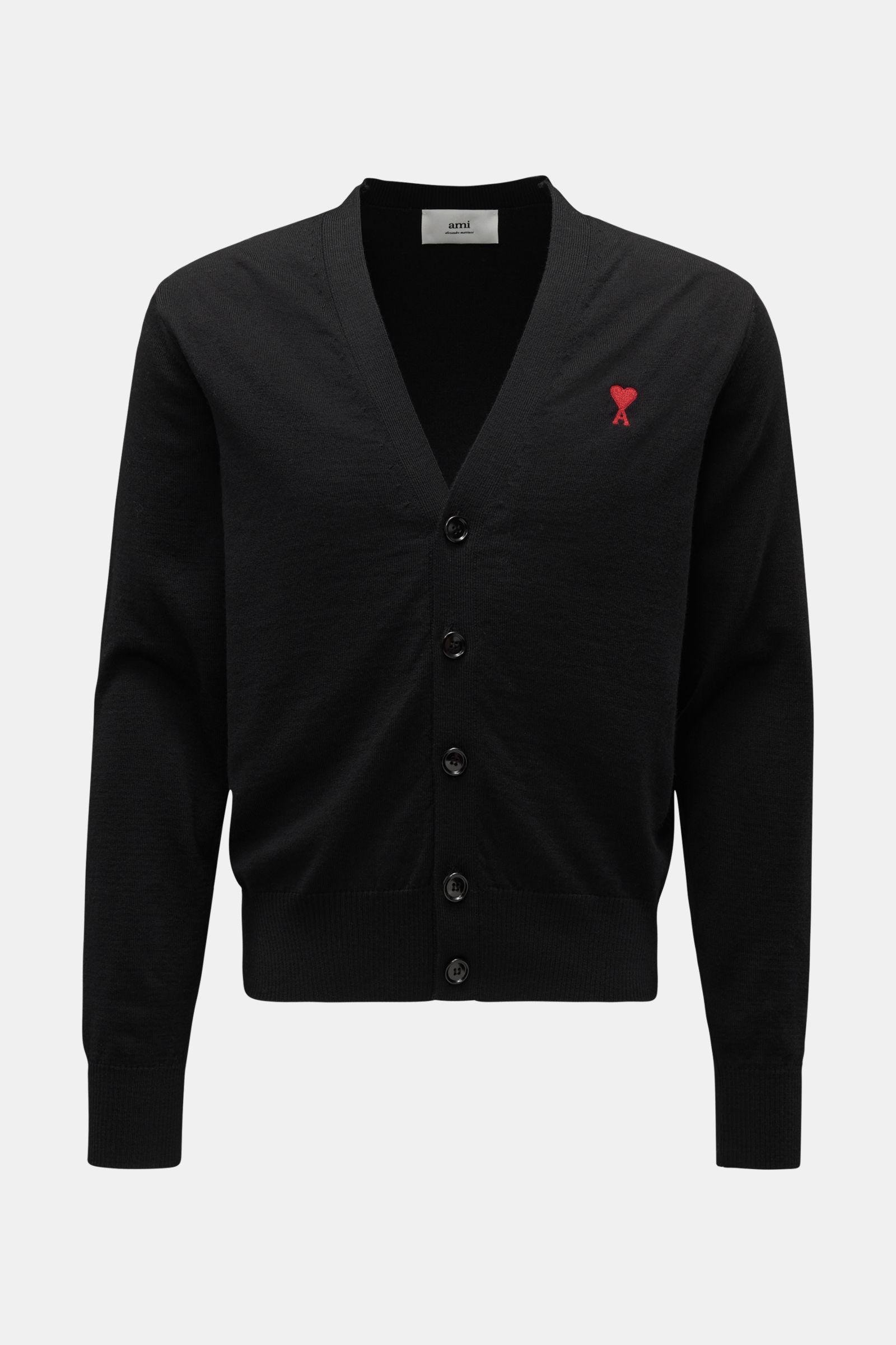 Ami Paris Merino cardigan 'Ami de Cœur' black