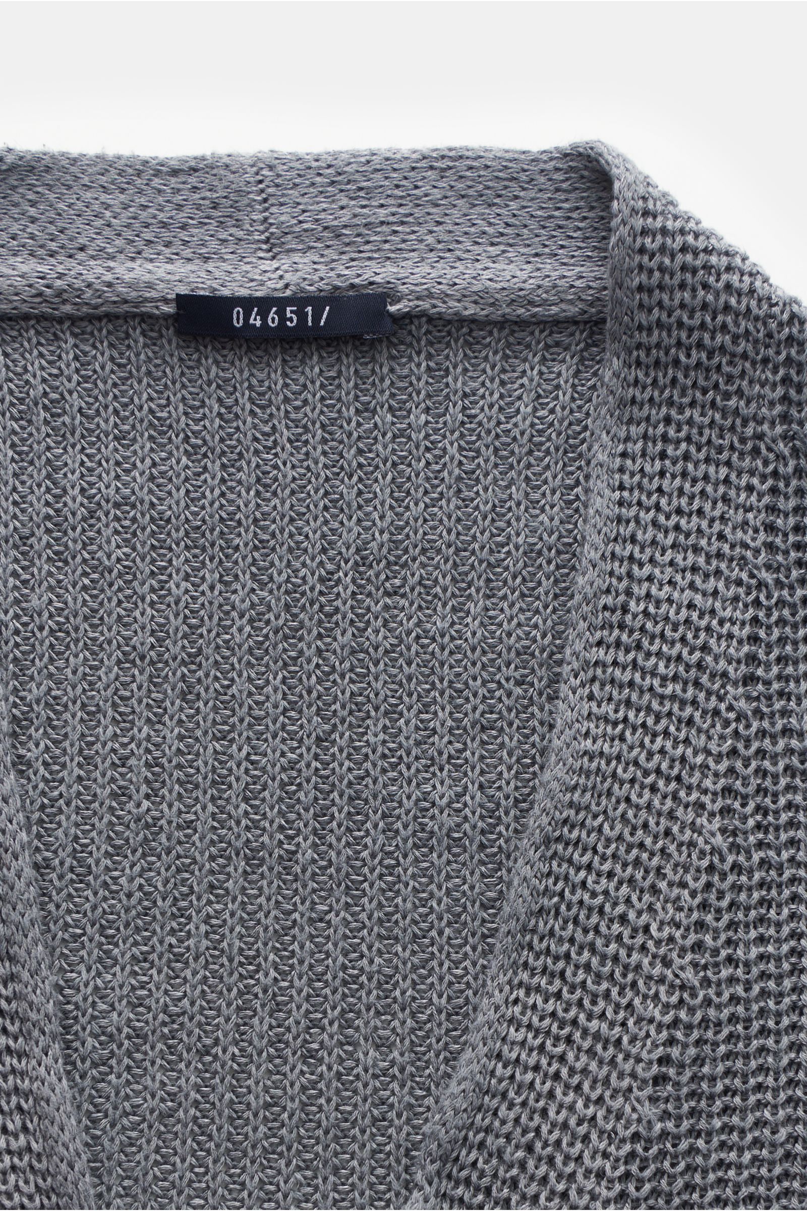 04651/ A trip in a bag Leinen Cardigan 'Blue Marine' grau