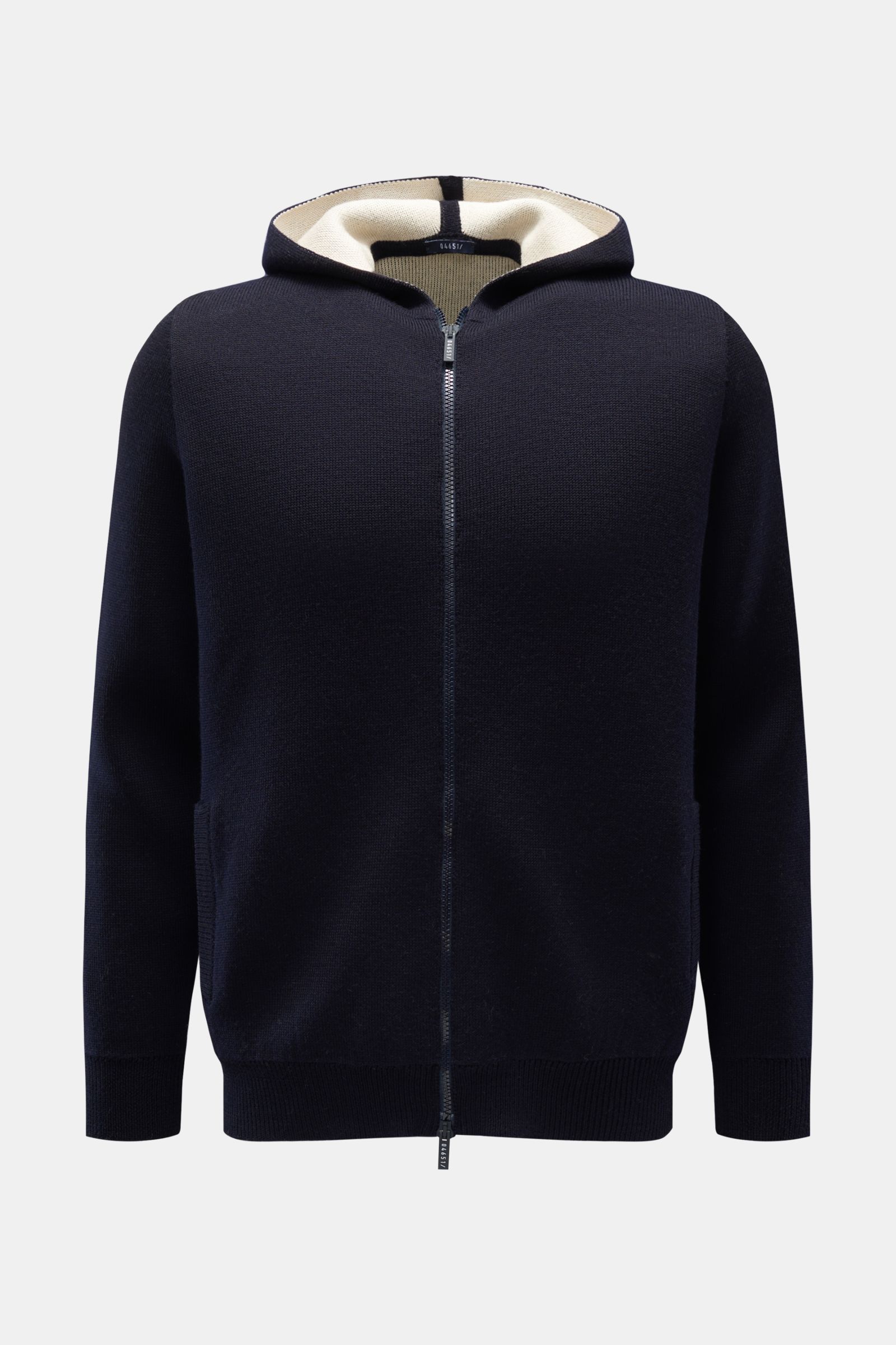 04651/ A trip in a bag Cardigan 'Outdoor Hooded cardigan' navy/cream