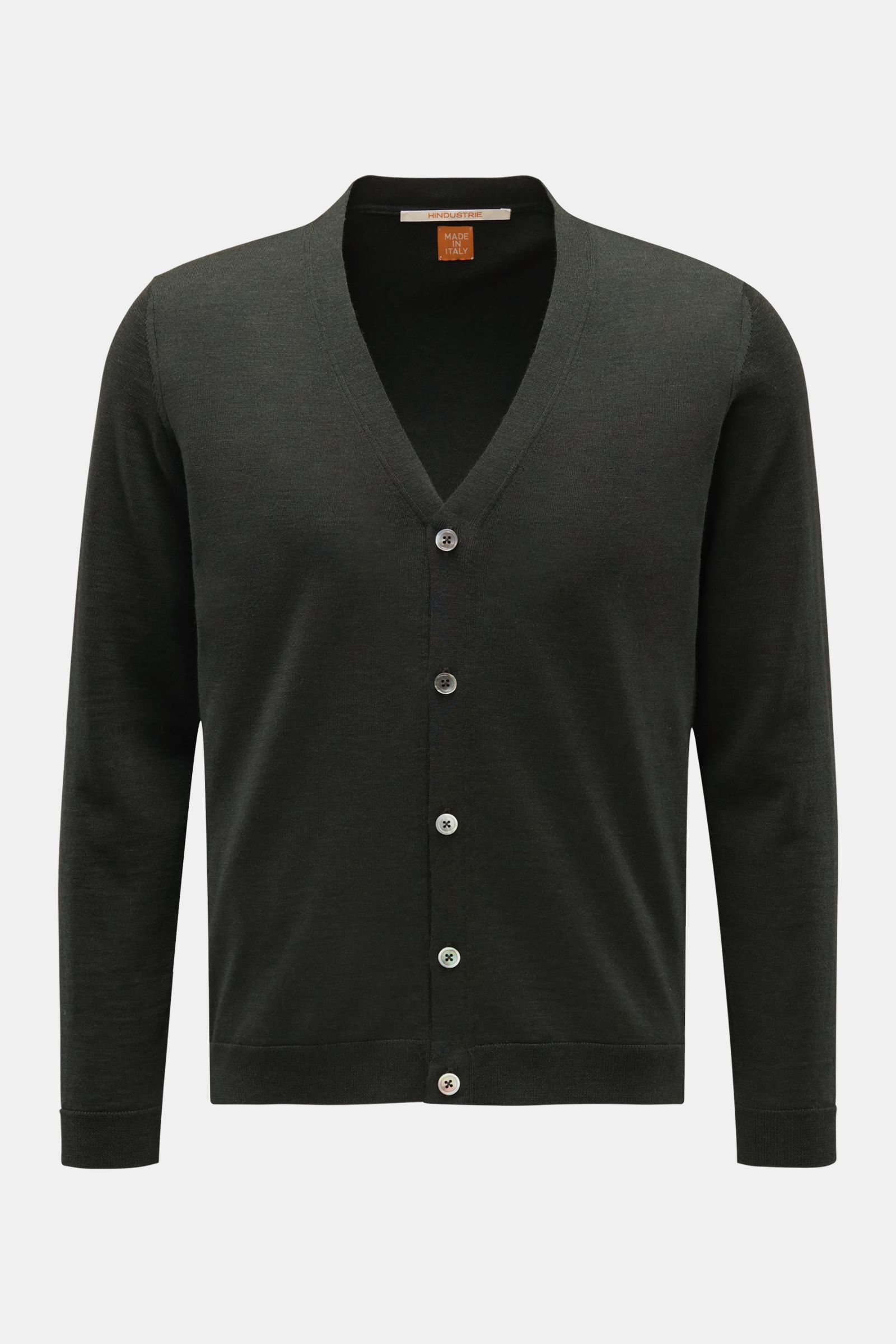 Hindustrie Merino Cardigan dunkelgrün
