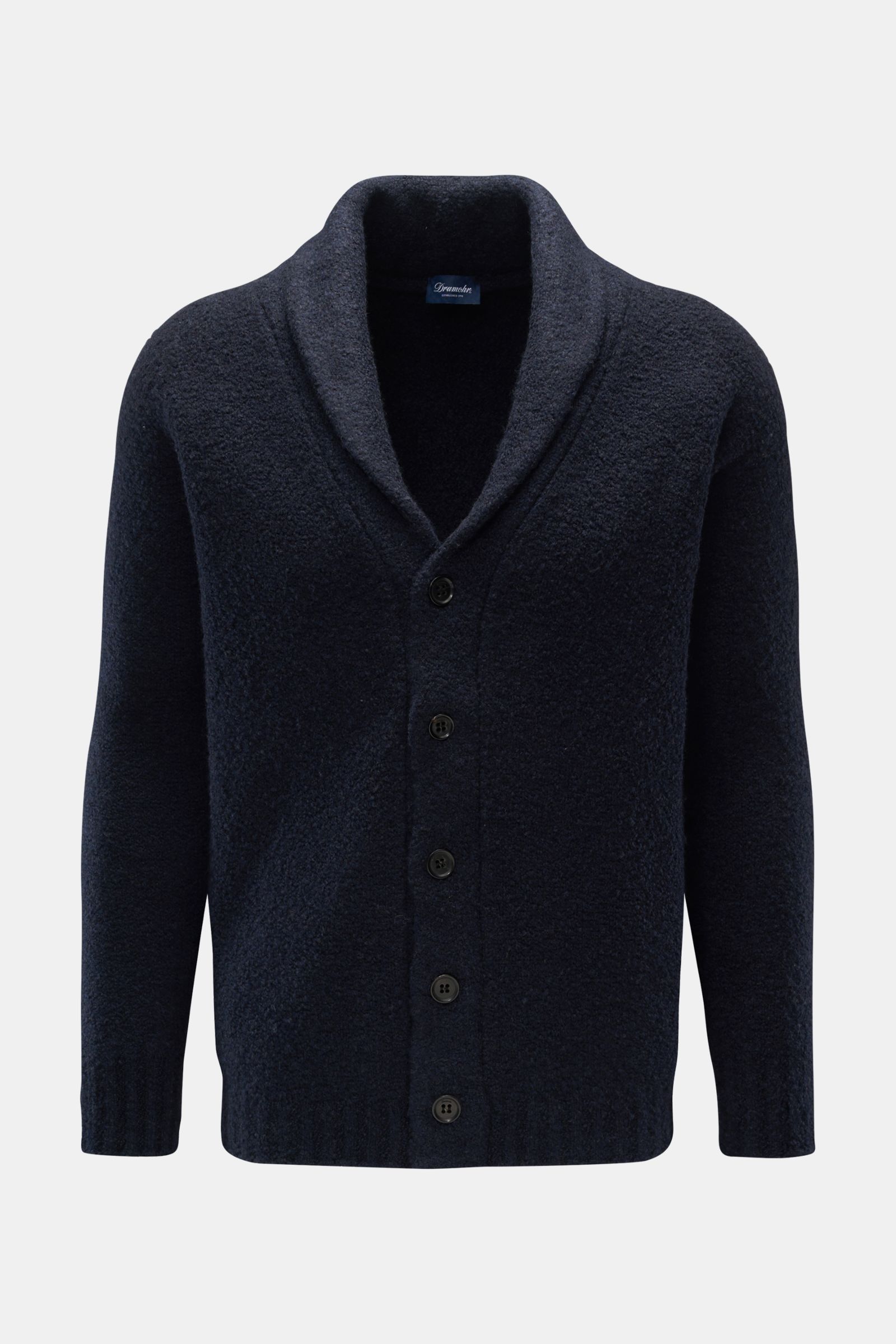 DRUMOHR Size S Black Merino Wool Cardigan