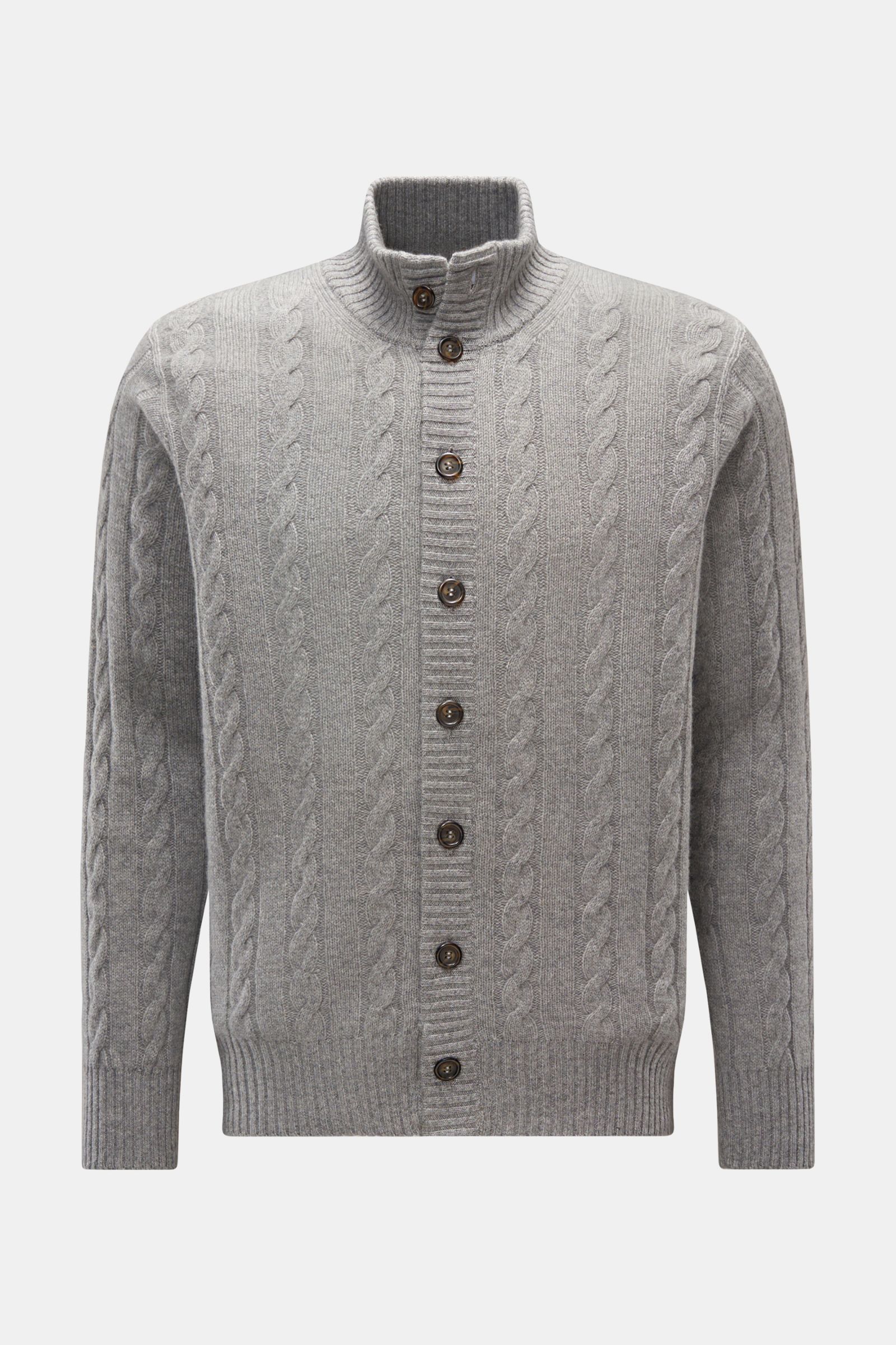 Eddy Monetti Cashmere Cardigan 'Treccia' grau