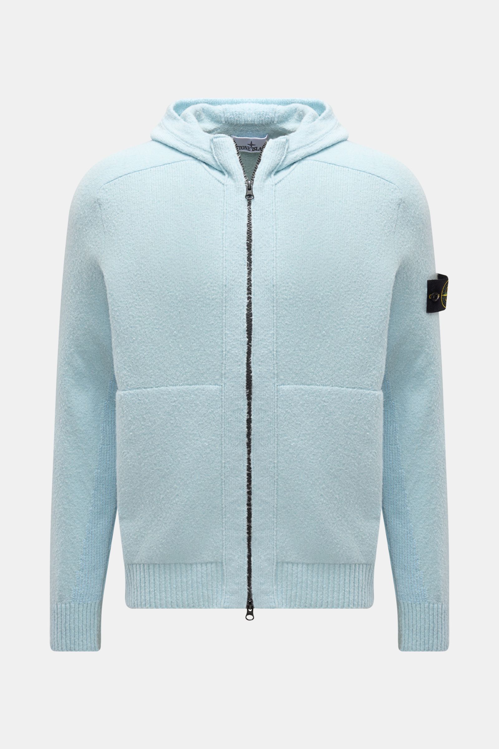 Wool Stone Island Sweater Hellblau Stone Island Wool Zip Hoodie