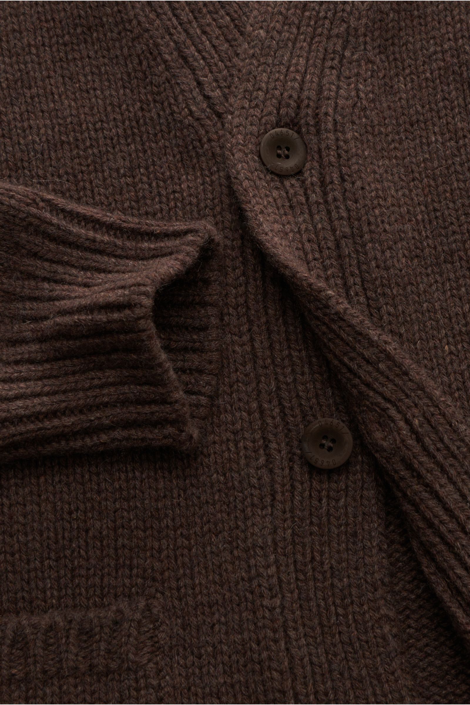 04651/ A trip in a bag Cashmere Cardigan dunkelbraun