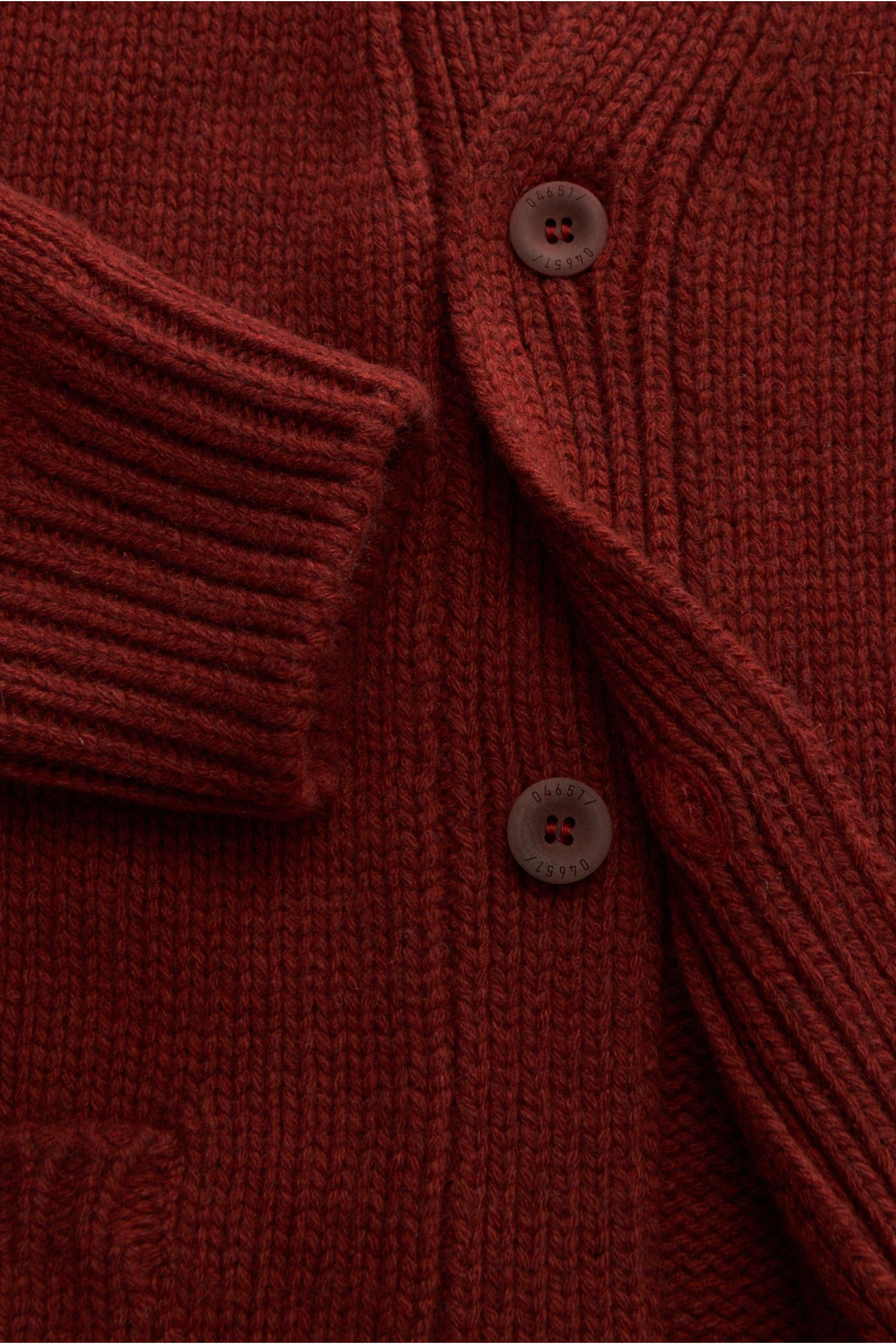 04651/ A trip in a bag Cashmere Cardigan rostbraun