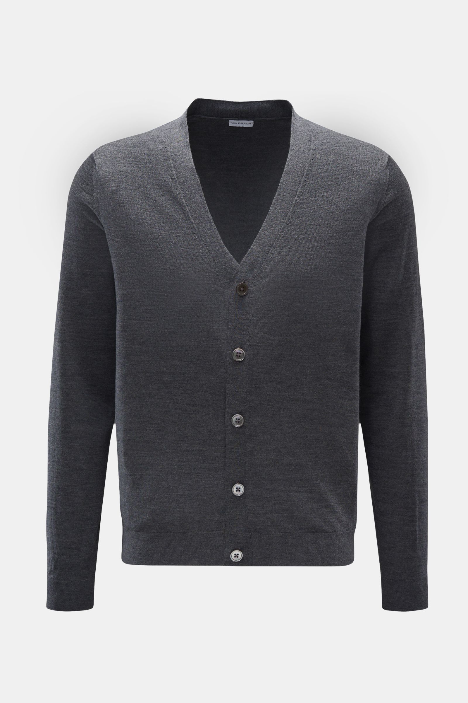von Braun Merino Cardigan dunkelgrau meliert