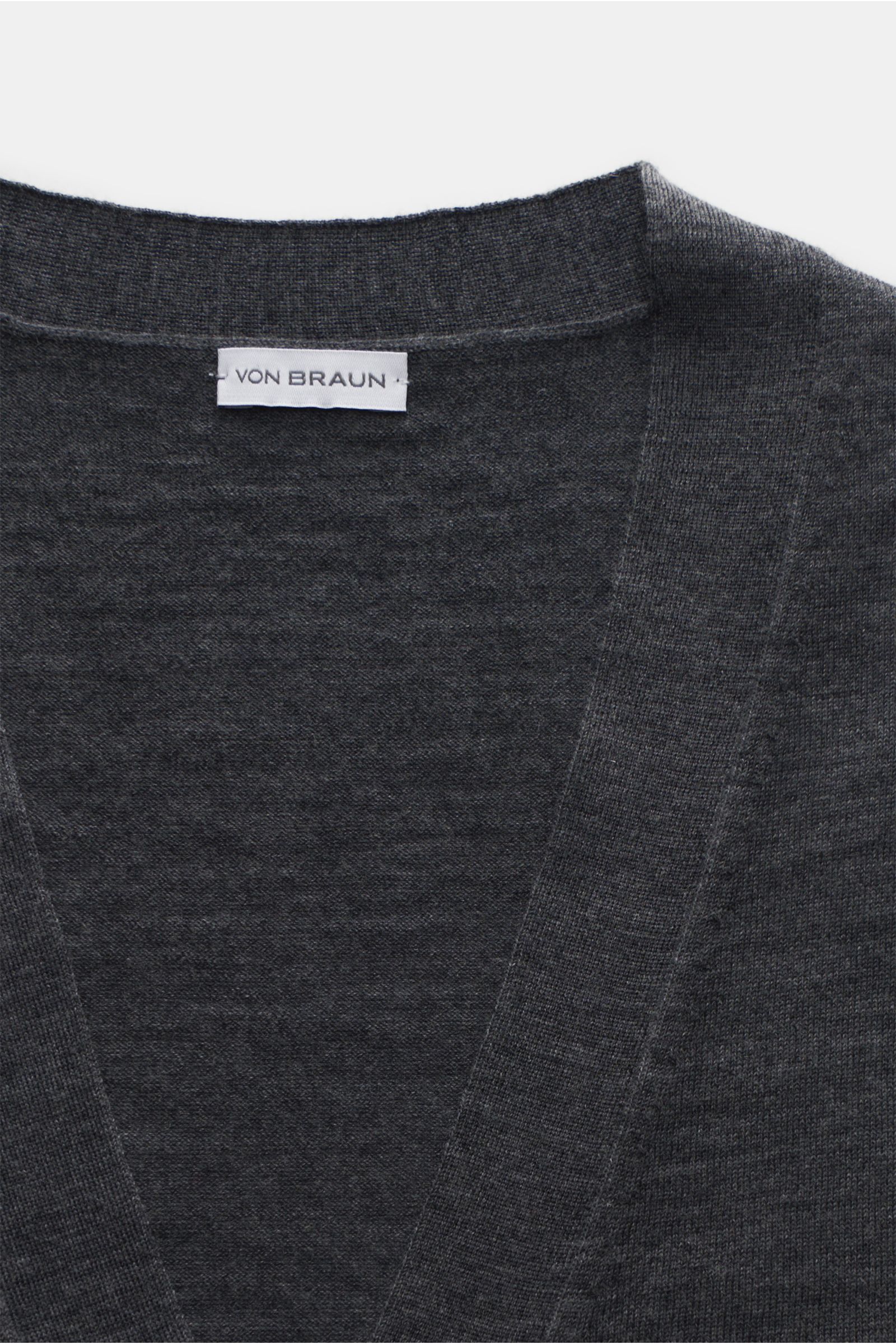 von Braun Merino Cardigan dunkelgrau meliert