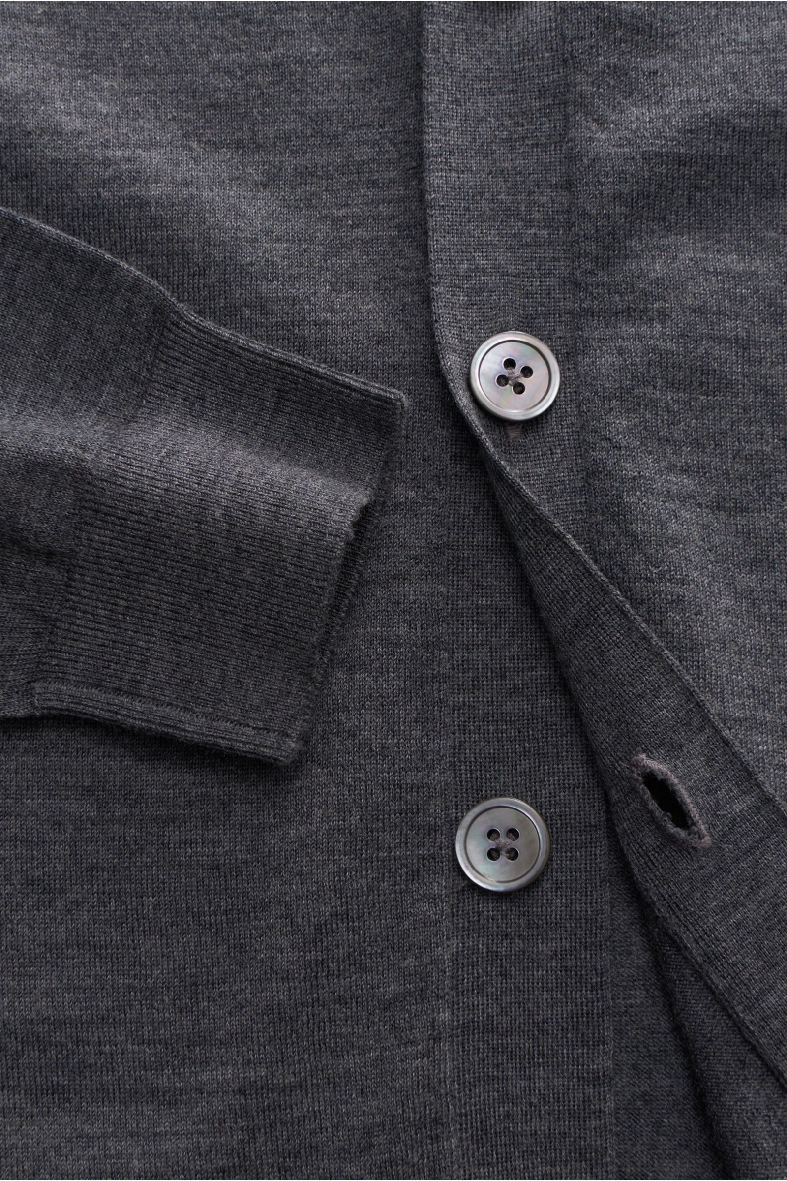 von Braun Merino Cardigan dunkelgrau meliert