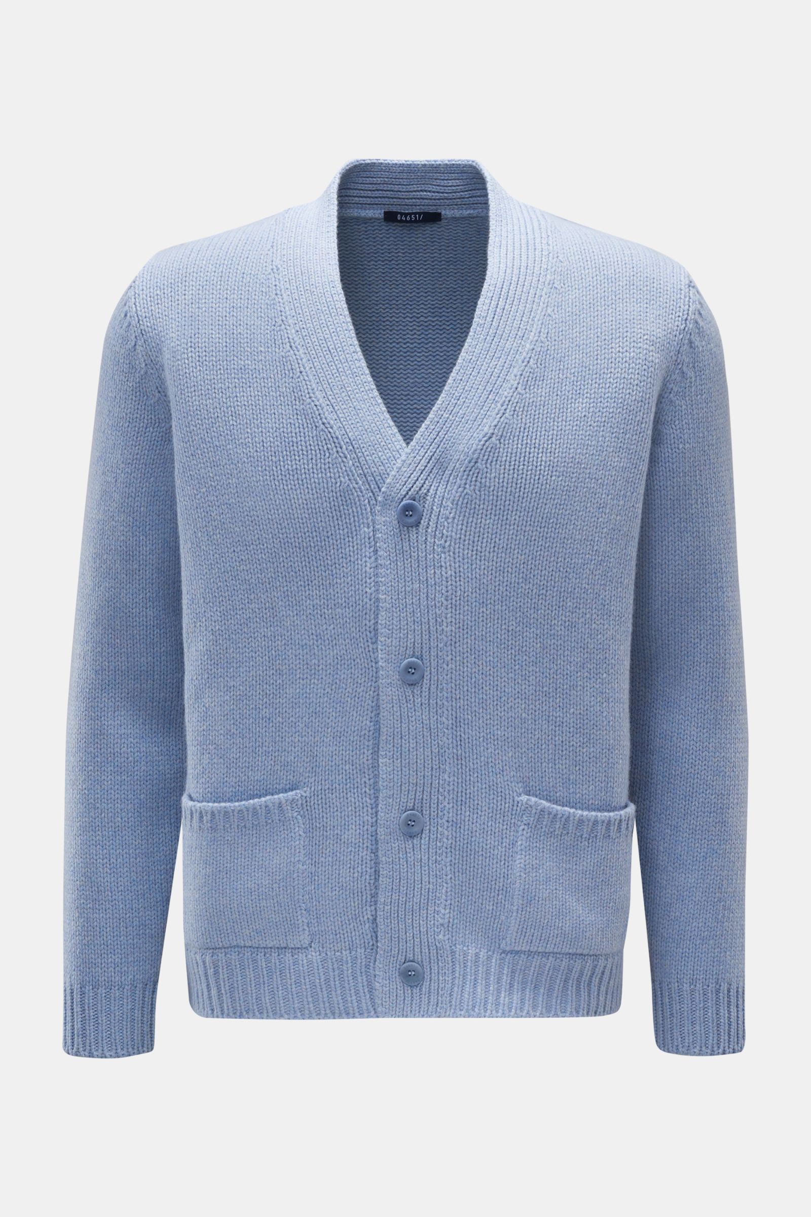 04651/ A trip in a bag Cashmere Cardigan hellblau