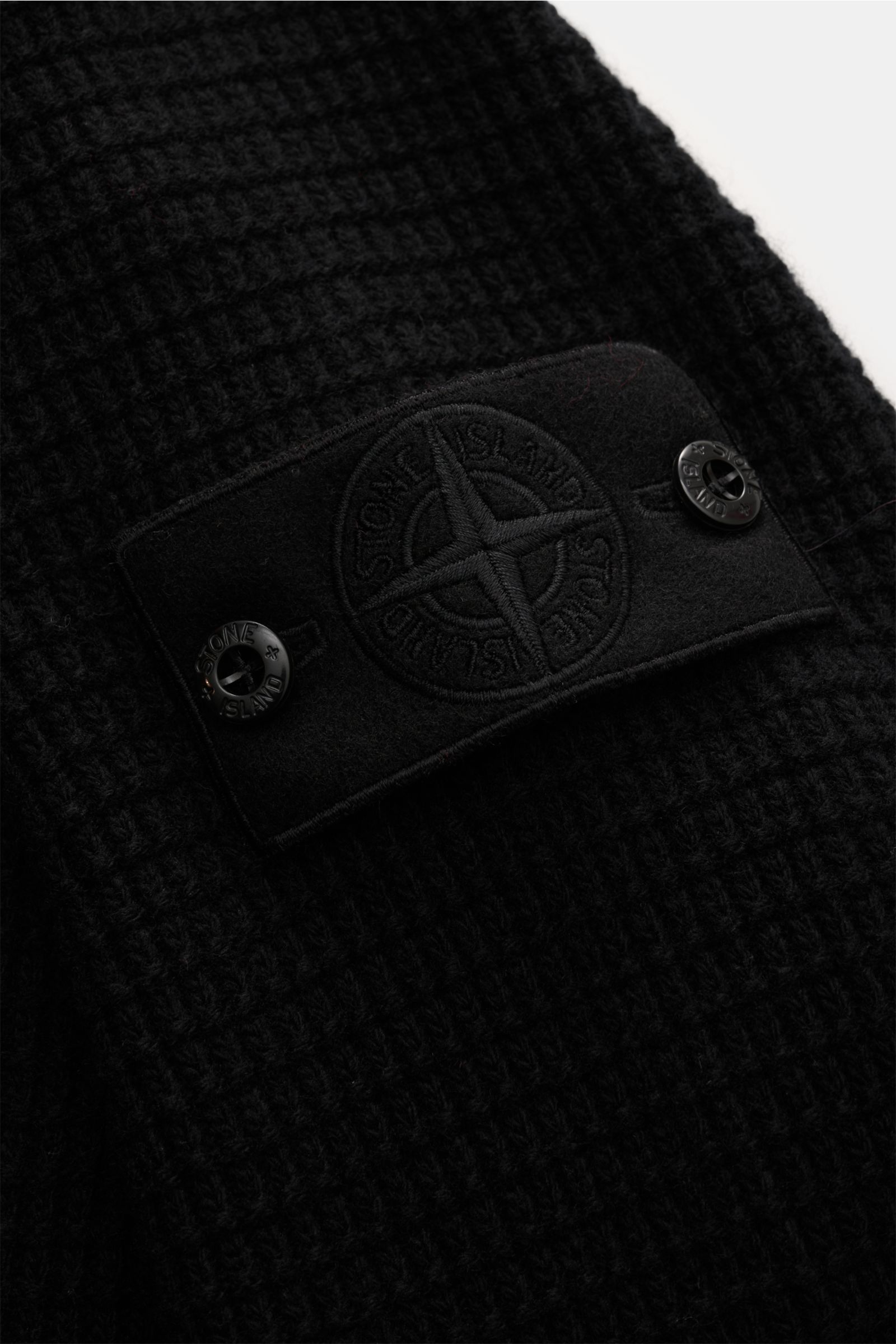 STONE ISLAND cardigan 'Ghost Piece' black BRAUN Hamburg
