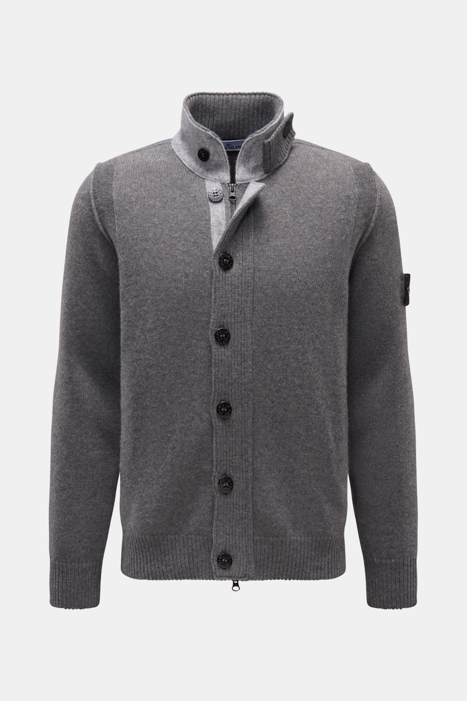 STONE ISLAND cardigan 'Lambswool' grey | BRAUN Hamburg