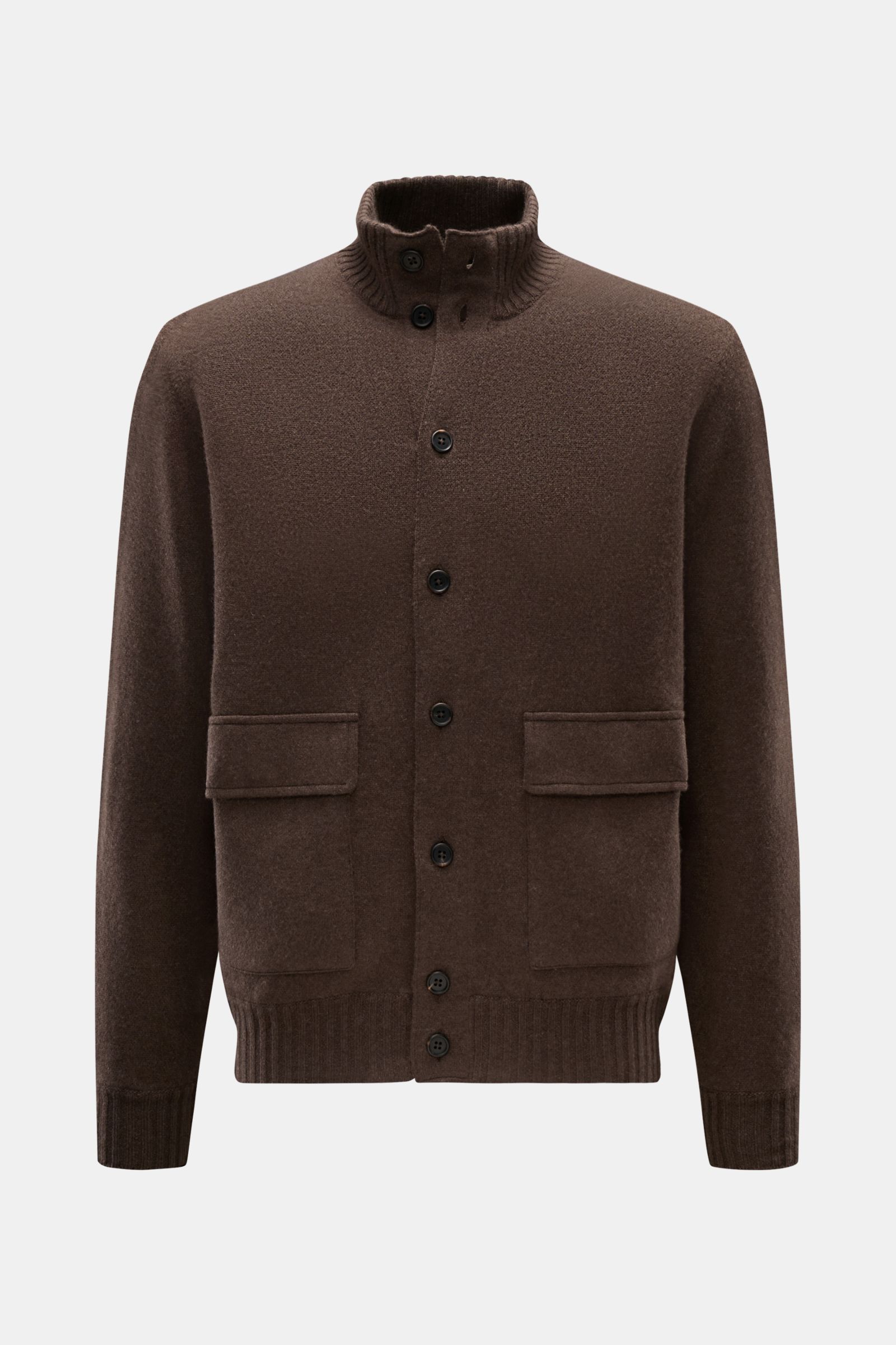 FIORONI cashmere cardigan dark brown melange BRAUN Hamburg