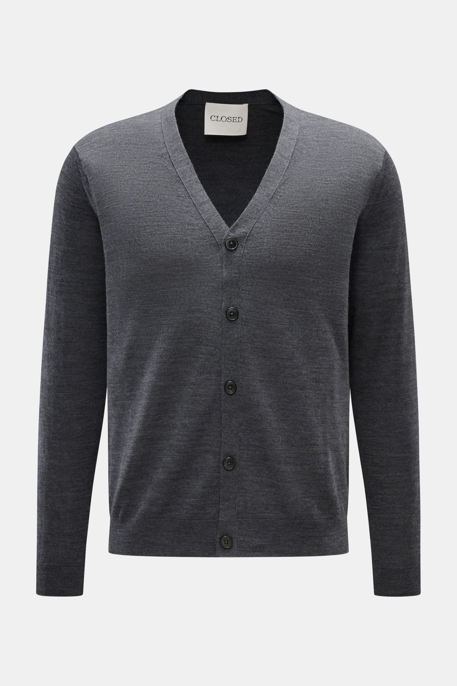 CLOSED fine knit cardigan dark grey mottled BRAUN Hamburg