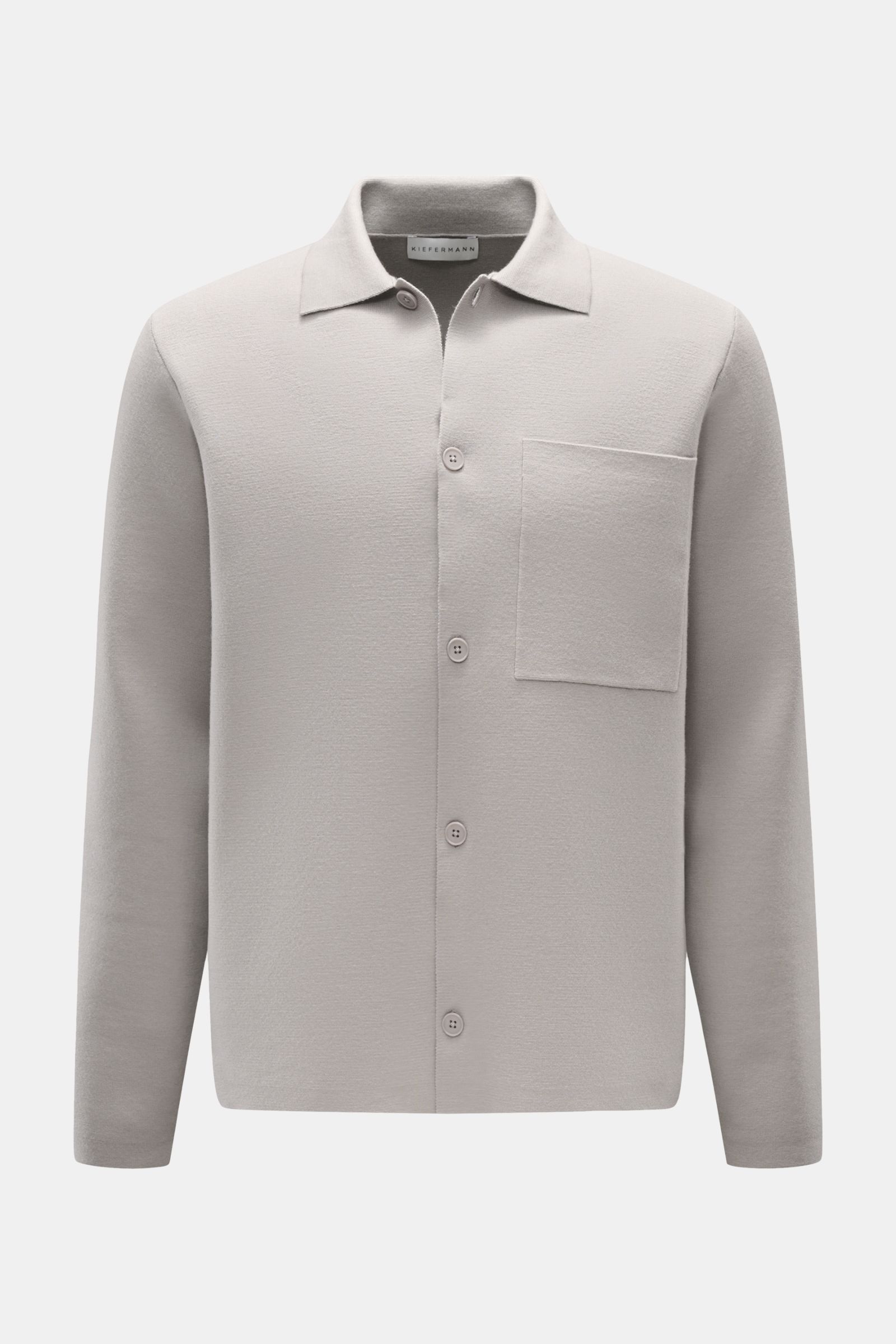 Kiefermann Merino Jersey-Cardigan 'Clemenso' hellgrau