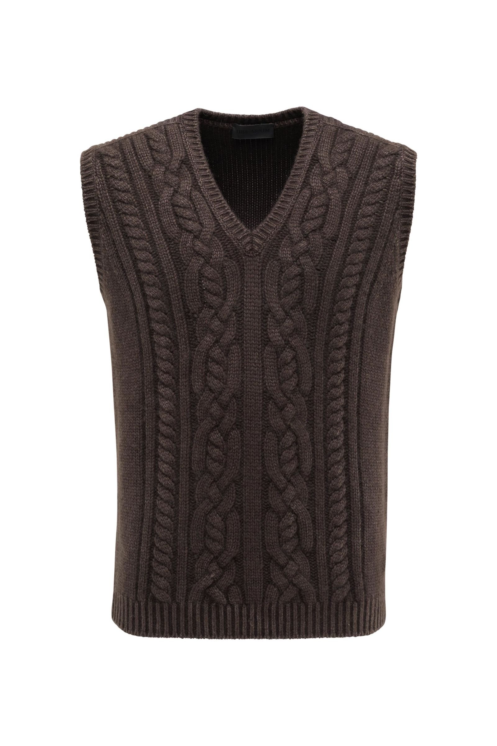 Cashmere sweater vest 'Odell' grey-brown