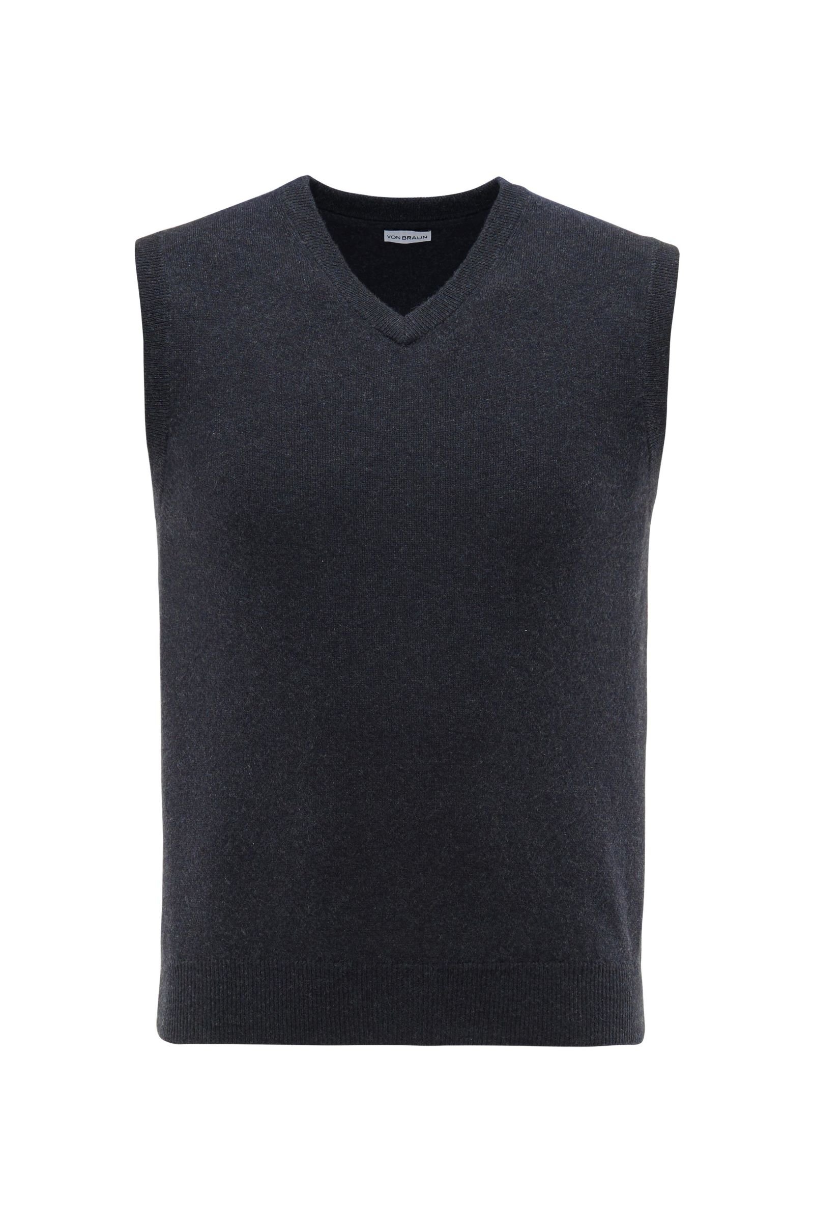 Cashmere V-neck sweater vest anthracite