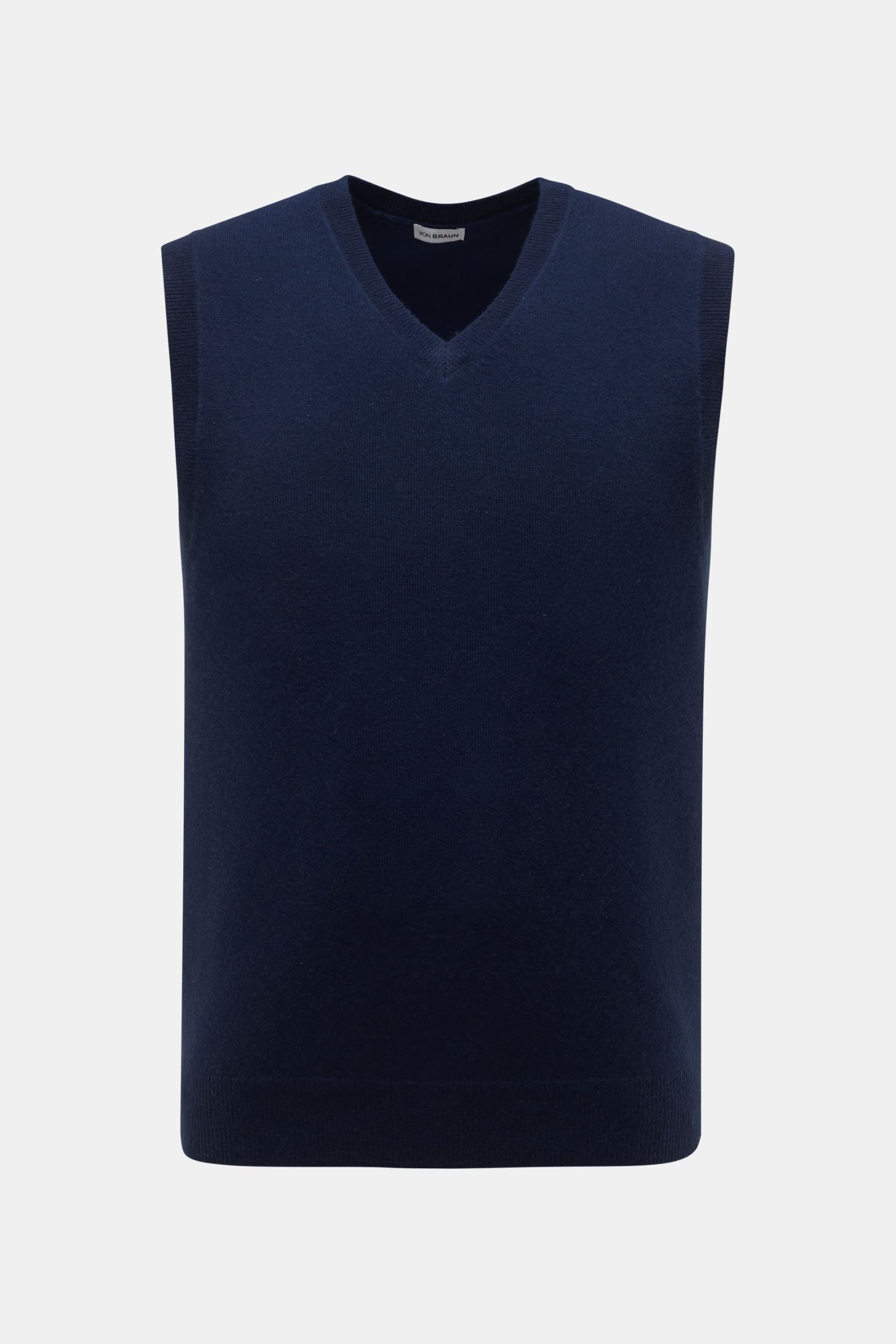 Cashmere V-neck sweater vest dark blue