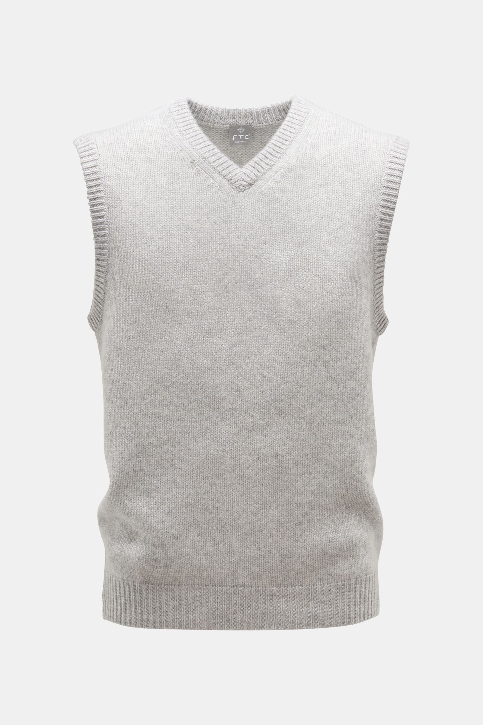 Cashmere v-neck sweater vest grey