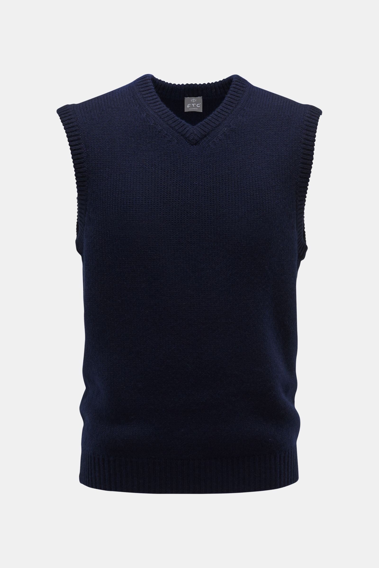 Cashmere v-neck sweater vest navy