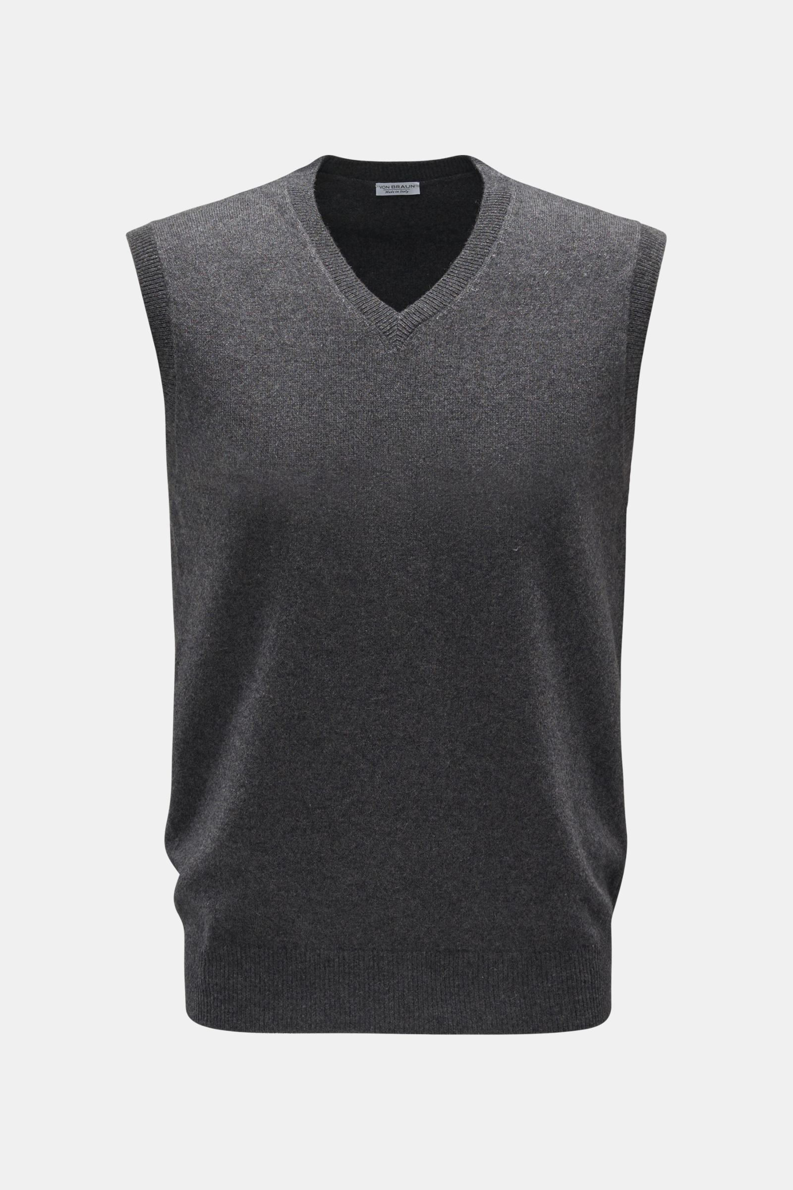 Cashmere V-neck sweater vest anthracite 