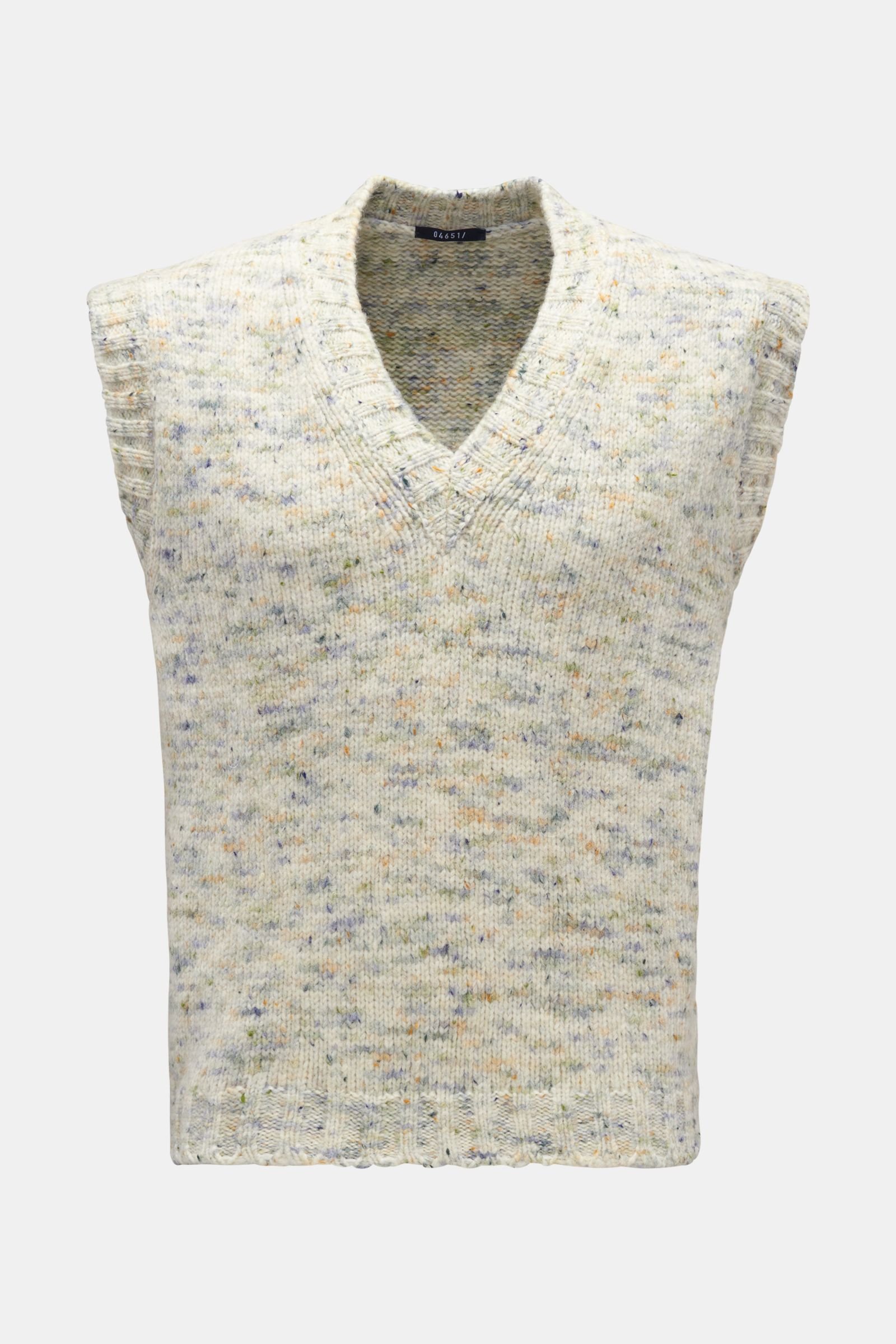 Sweater vest 'Donegal' cream/grey-blue patterned