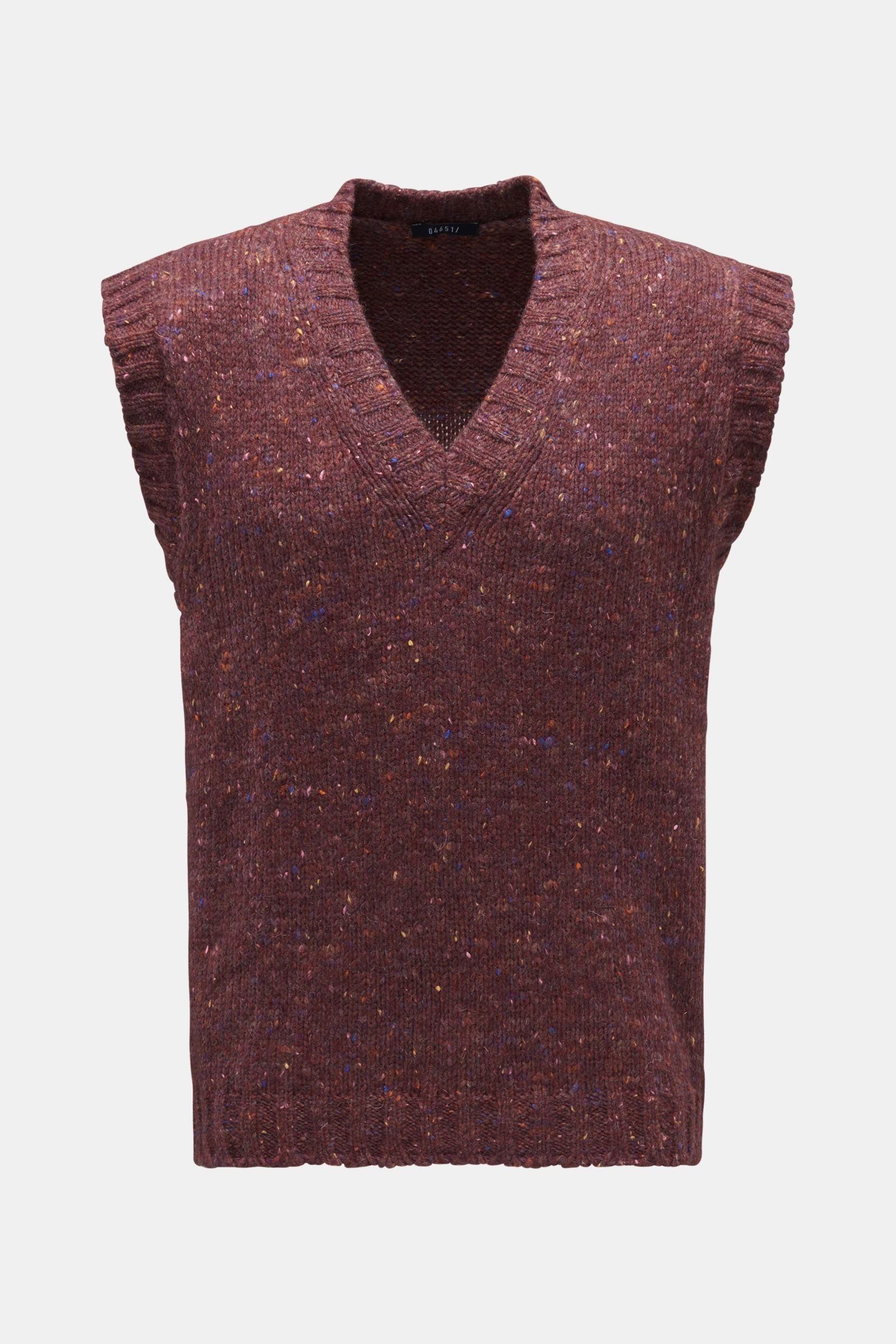 Sweater vest 'Donegal' red-brown/blue patterned