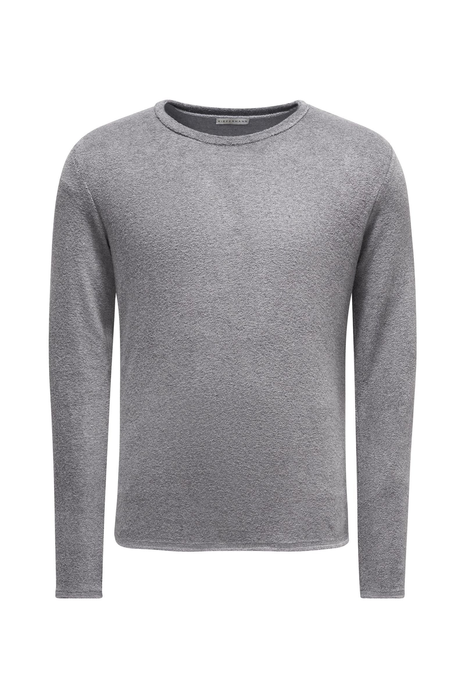 Frottee R-Neck Sweatshirt 'Veit' grau